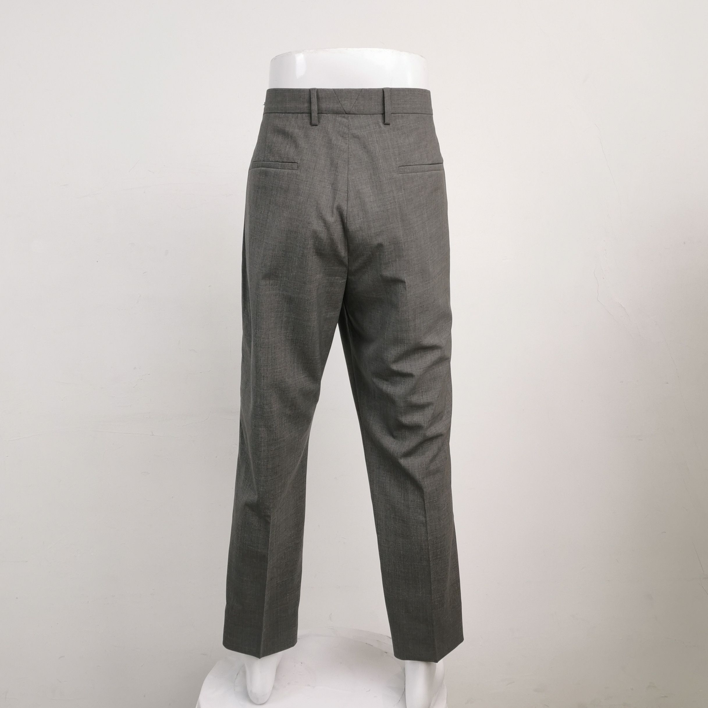 Prada Prada Gray Wool Straight-Leg Trousers Size US 36 / EU 52 - 3 Thumbnail