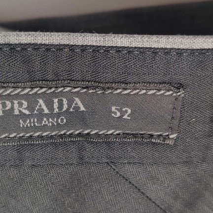 Prada Prada Gray Wool Straight-Leg Trousers Size US 36 / EU 52 - 11 Thumbnail