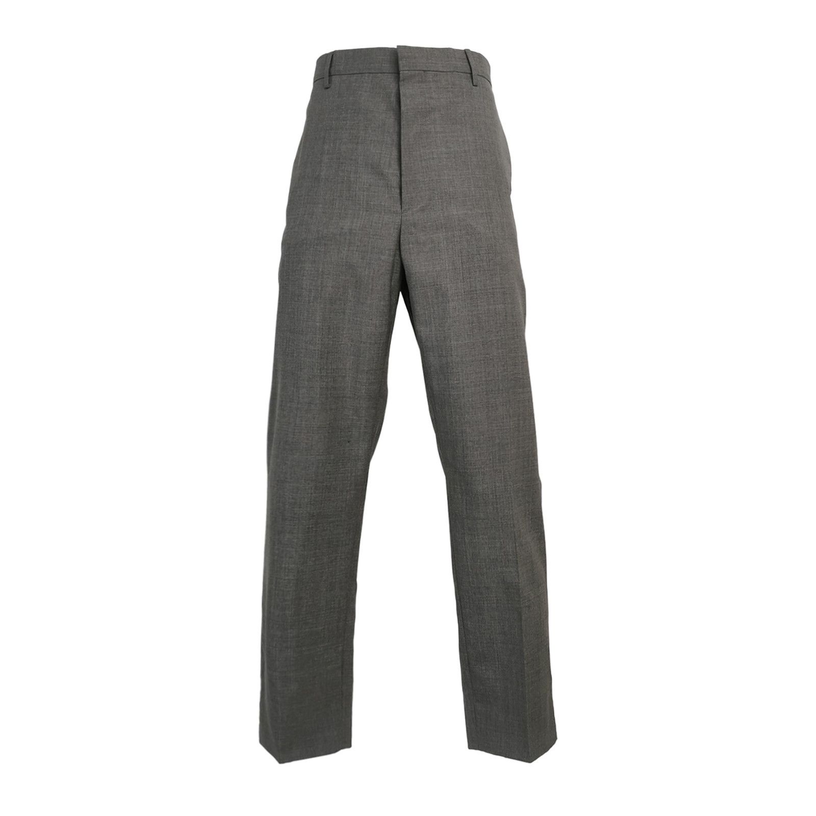 Prada Prada Gray Wool Straight-Leg Trousers Size US 36 / EU 52 - 2 Thumbnail