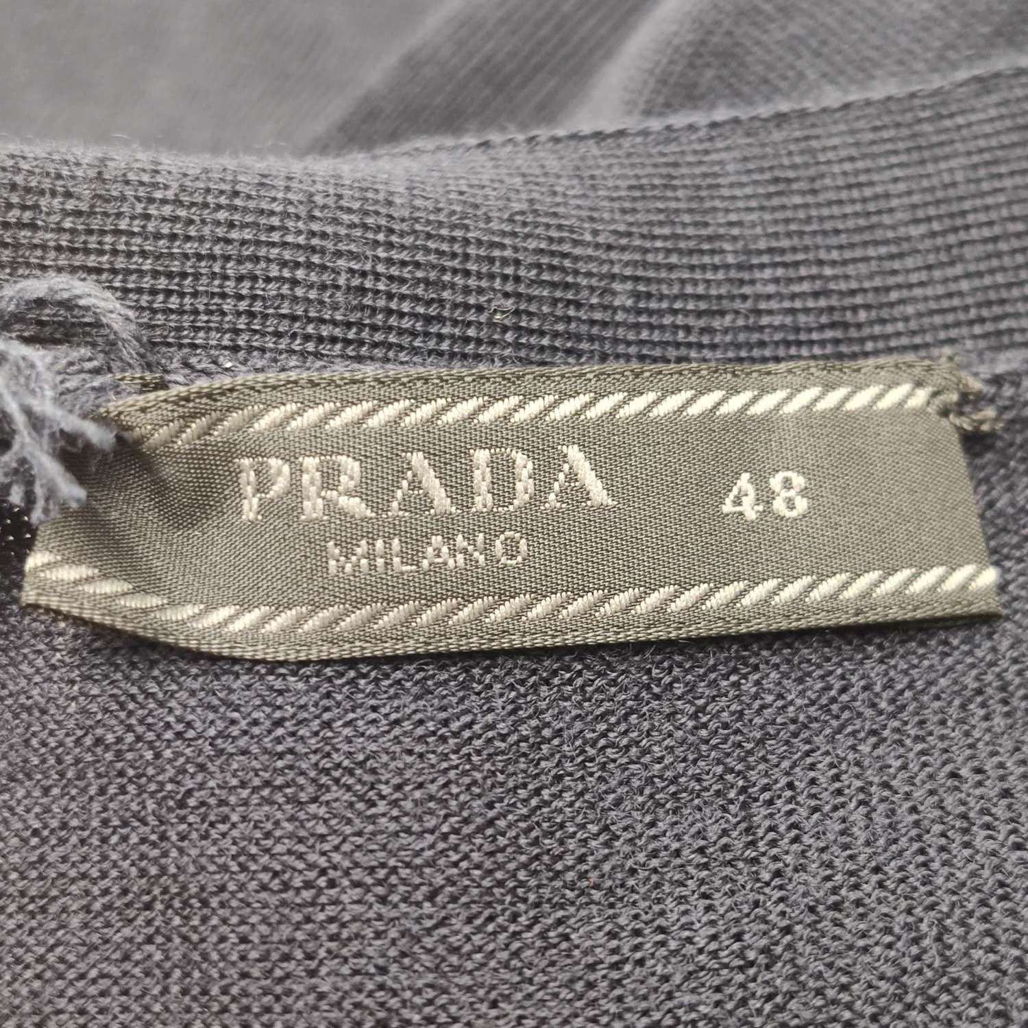 Prada Prada Wool Solid V-Neck Single-Breasted Cardigan Size US M / EU 48-50 / 2 - 7 Thumbnail