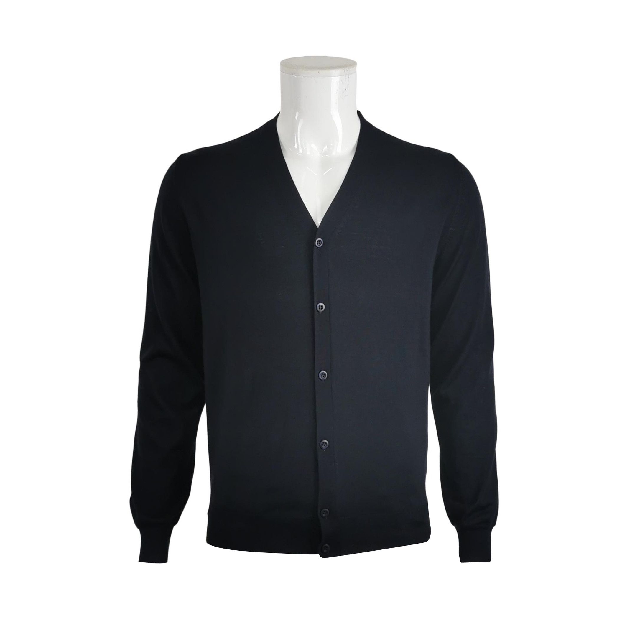 Prada Prada Wool Solid V-Neck Single-Breasted Cardigan Size US M / EU 48-50 / 2 - 2 Thumbnail