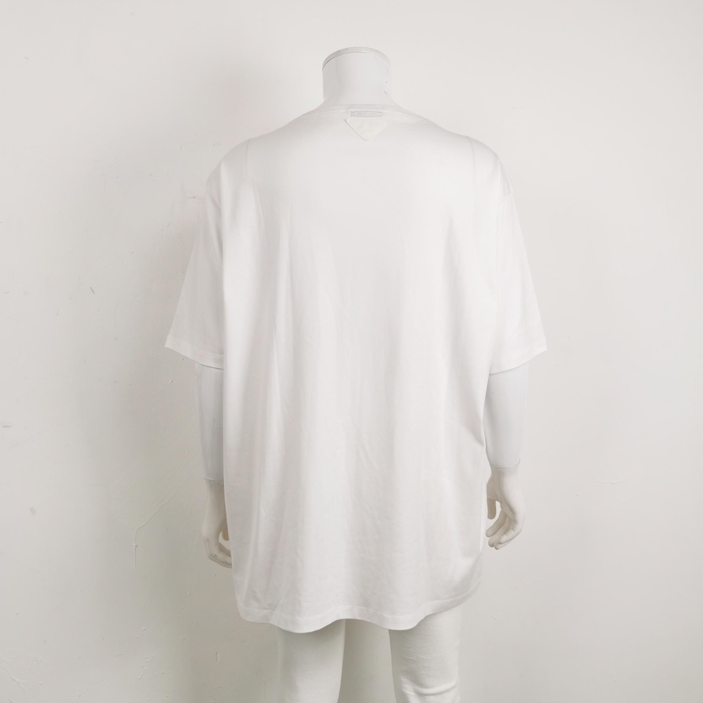Prada Prada XL Cotton Crew Neck Triangle Logo T-Shirt Size US XL / EU 56 / 4 - 3 Thumbnail