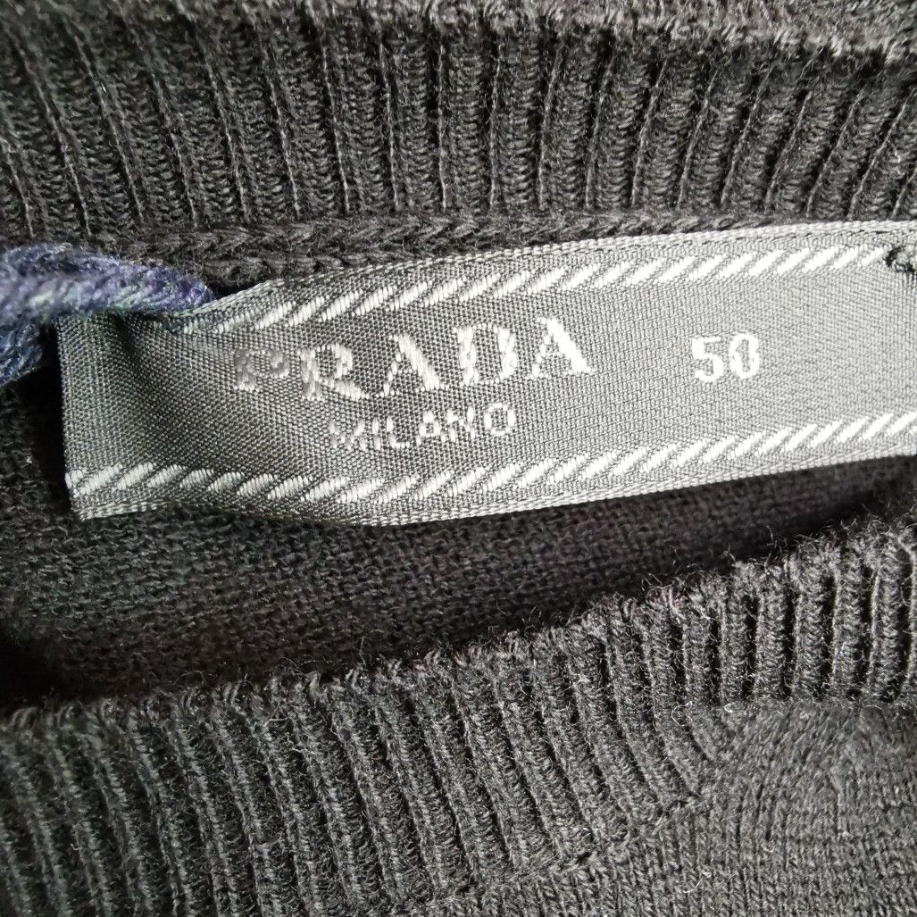Prada Prada Solid Cotton Round Neck Knit Sweater L Size US L / EU 52-54 / 3 - 7 Thumbnail