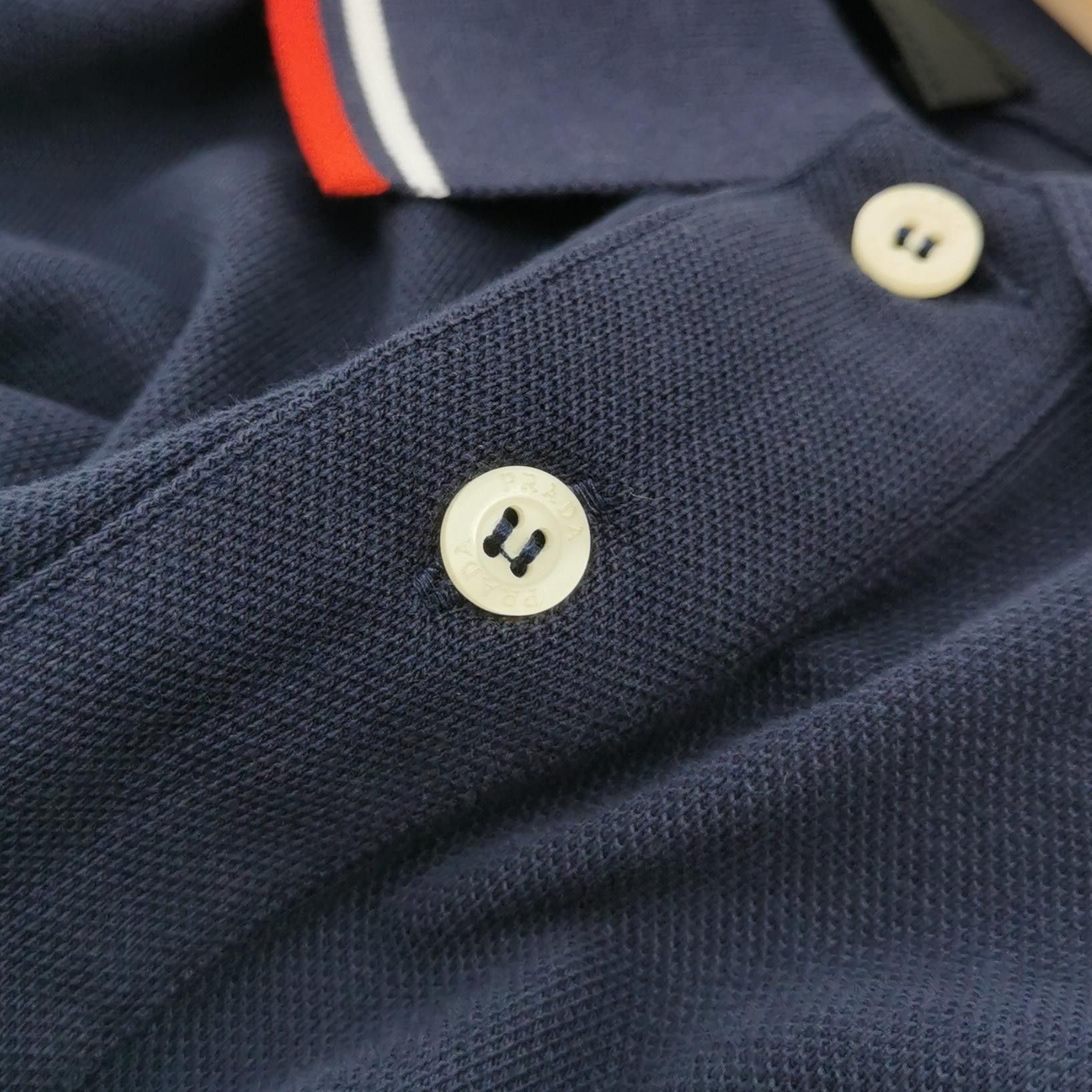 Prada Prada Navy Striped Collar Embroidered Polo XL Size US XL / EU 56 / 4 - 9 Thumbnail