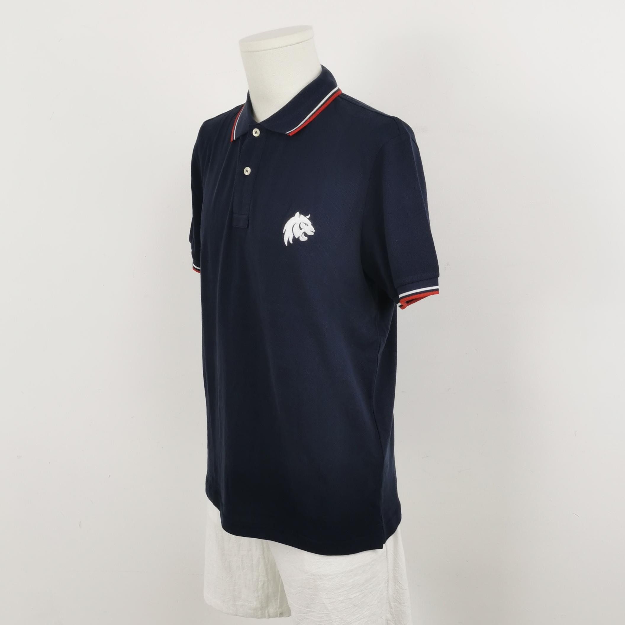 Prada Prada M Navy Embroidered Collar Polo T-shirt Size US M / EU 48-50 / 2 - 3 Thumbnail