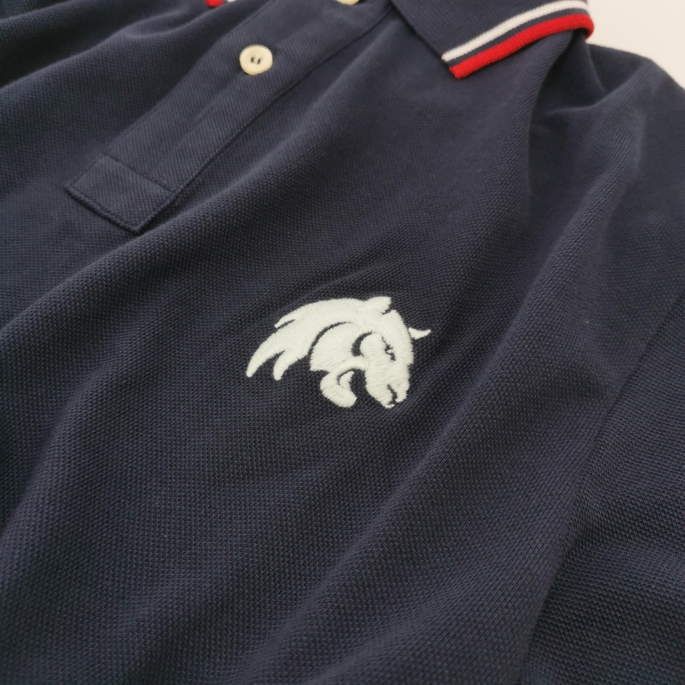 Prada Prada M Navy Embroidered Collar Polo T-shirt Size US M / EU 48-50 / 2 - 8 Thumbnail