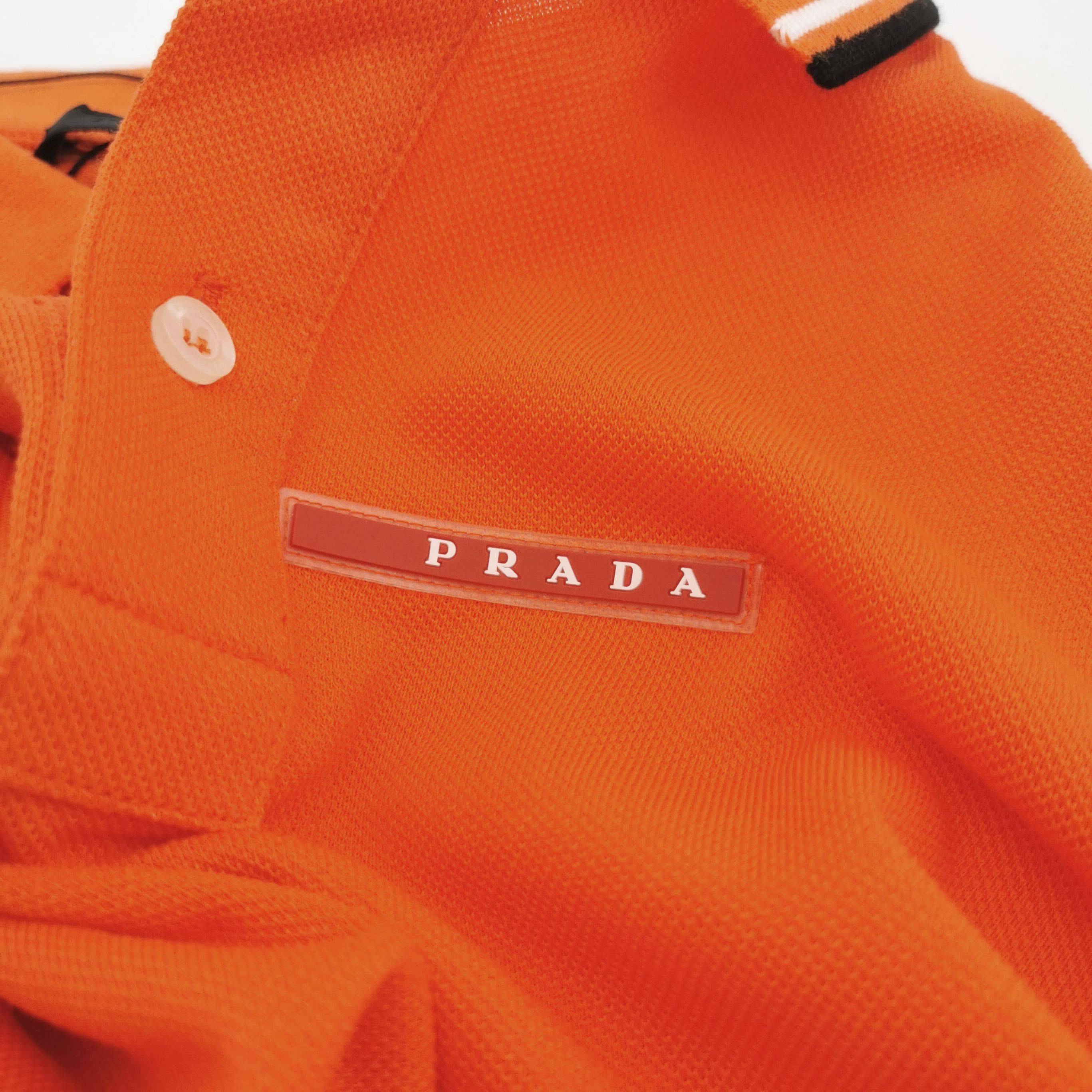 Prada Prada Cotton Color-Block Logo Collar T-Shirt M Size US M / EU 48-50 / 2 - 7 Thumbnail