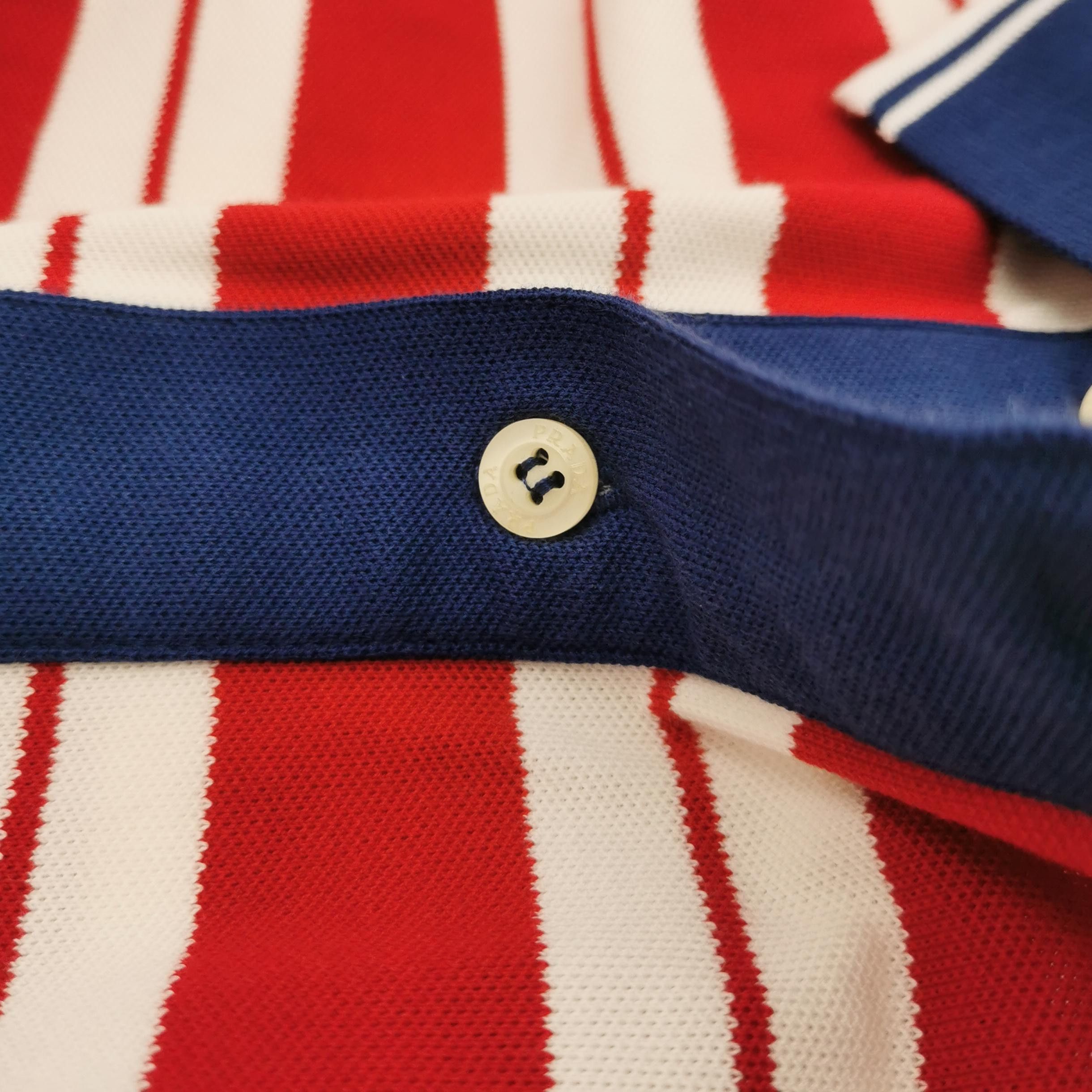 Prada Prada Striped Collared T-Shirt M Size US XXL / EU 58 / 5 - 9 Thumbnail