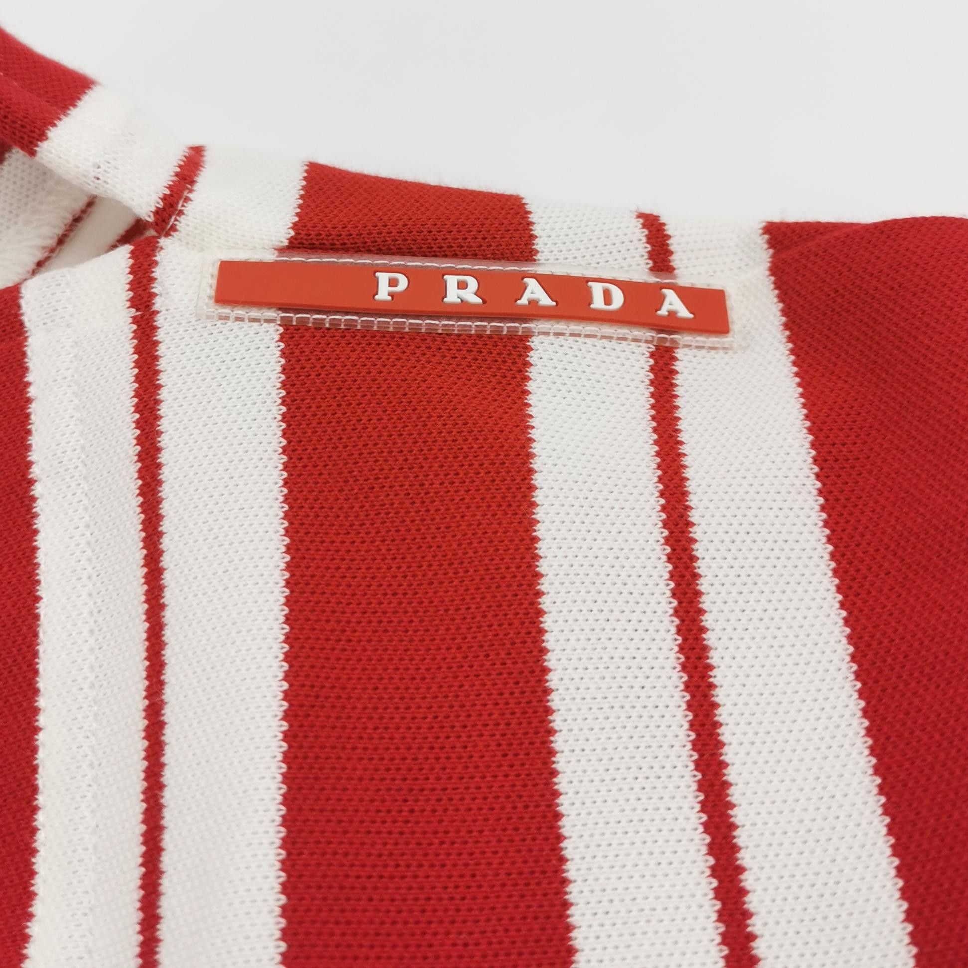 Prada Prada Striped Collared T-Shirt M Size US XXL / EU 58 / 5 - 7 Thumbnail