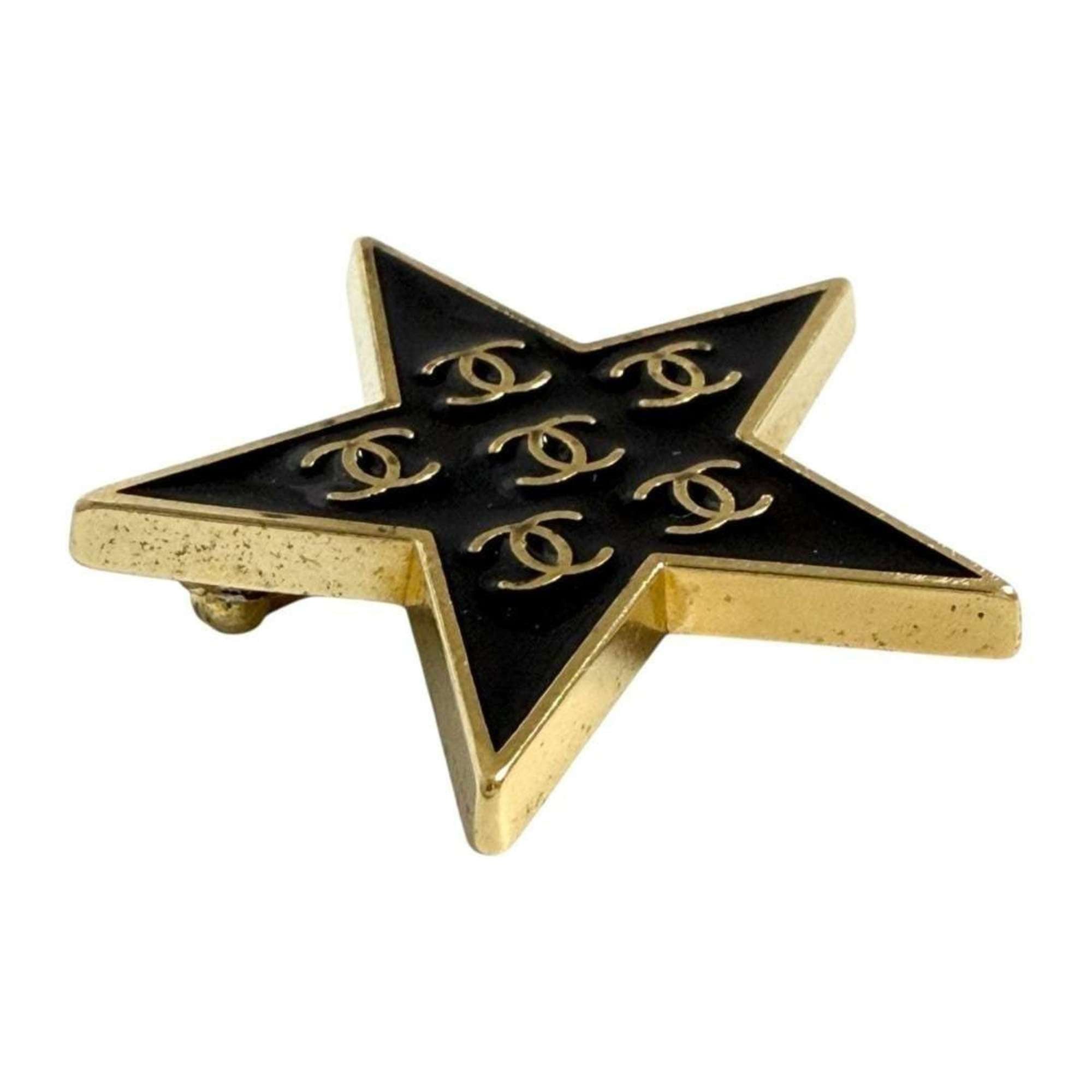 Chanel Chanel Women's Coco Mark Pin Brooch Badge Black Star 2001 Size ONE SIZE - 3 Thumbnail