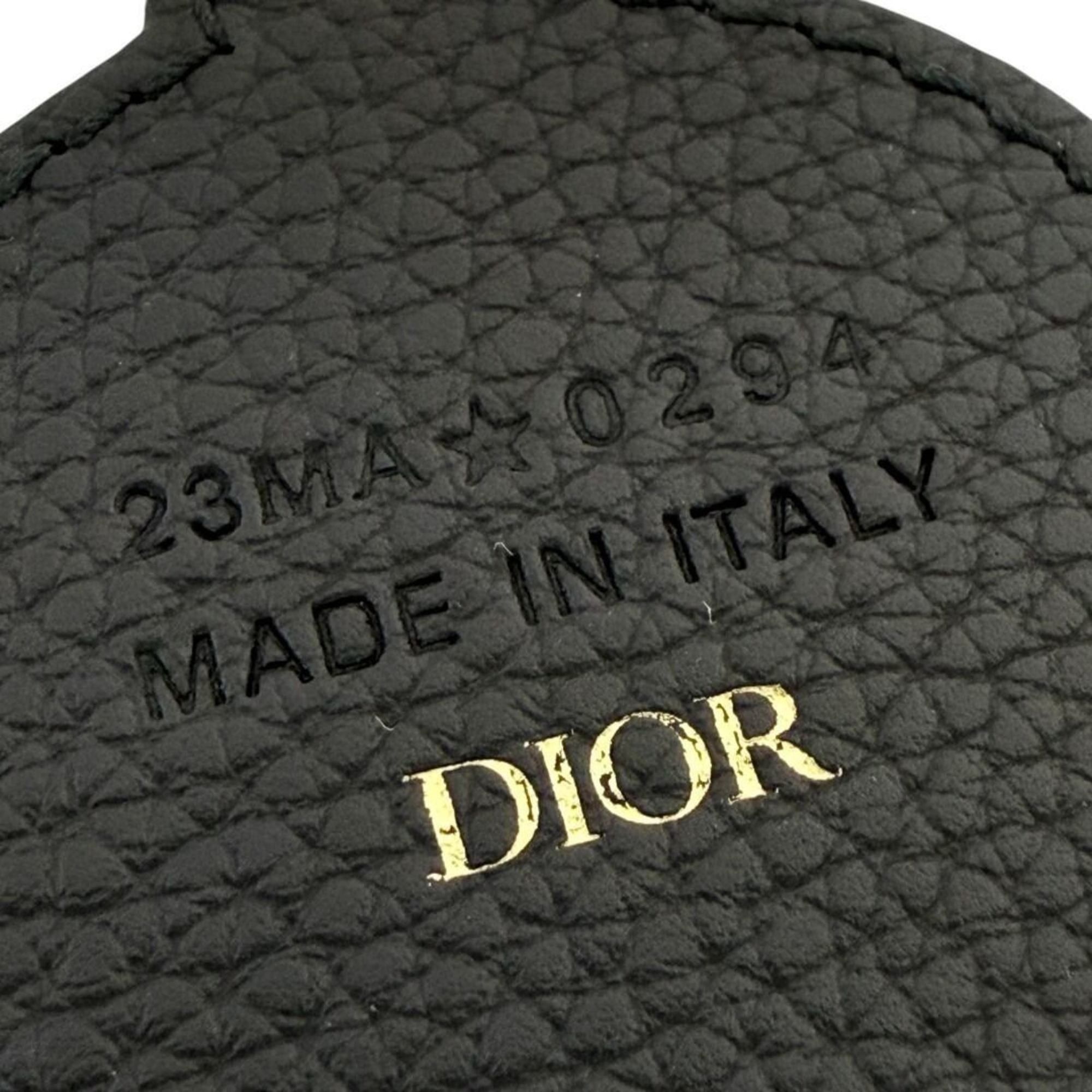 Dior Christian Dior Dior Men's Oblique Black and Gold Leather Keychain/Key Ring Size ONE SIZE - 9 Thumbnail