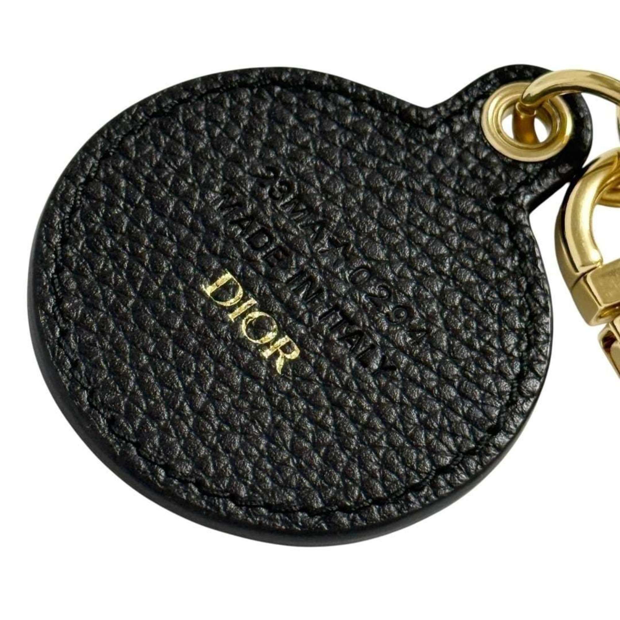 Dior Christian Dior Dior Men's Oblique Black and Gold Leather Keychain/Key Ring Size ONE SIZE - 5 Thumbnail