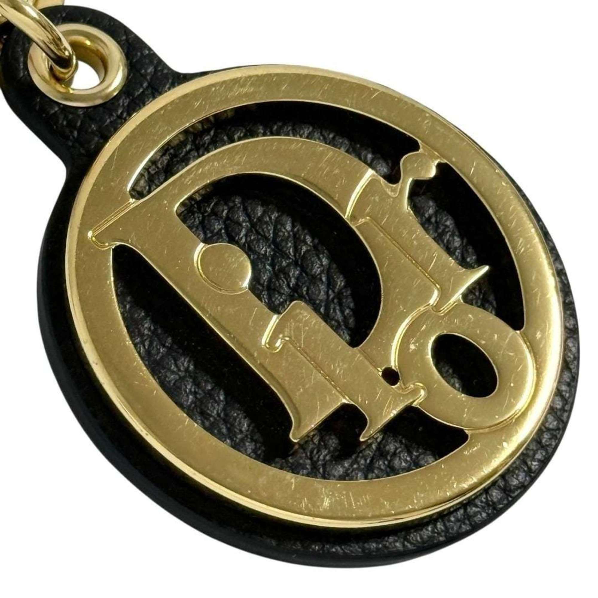 Dior Christian Dior Dior Men's Oblique Black and Gold Leather Keychain/Key Ring Size ONE SIZE - 3 Thumbnail