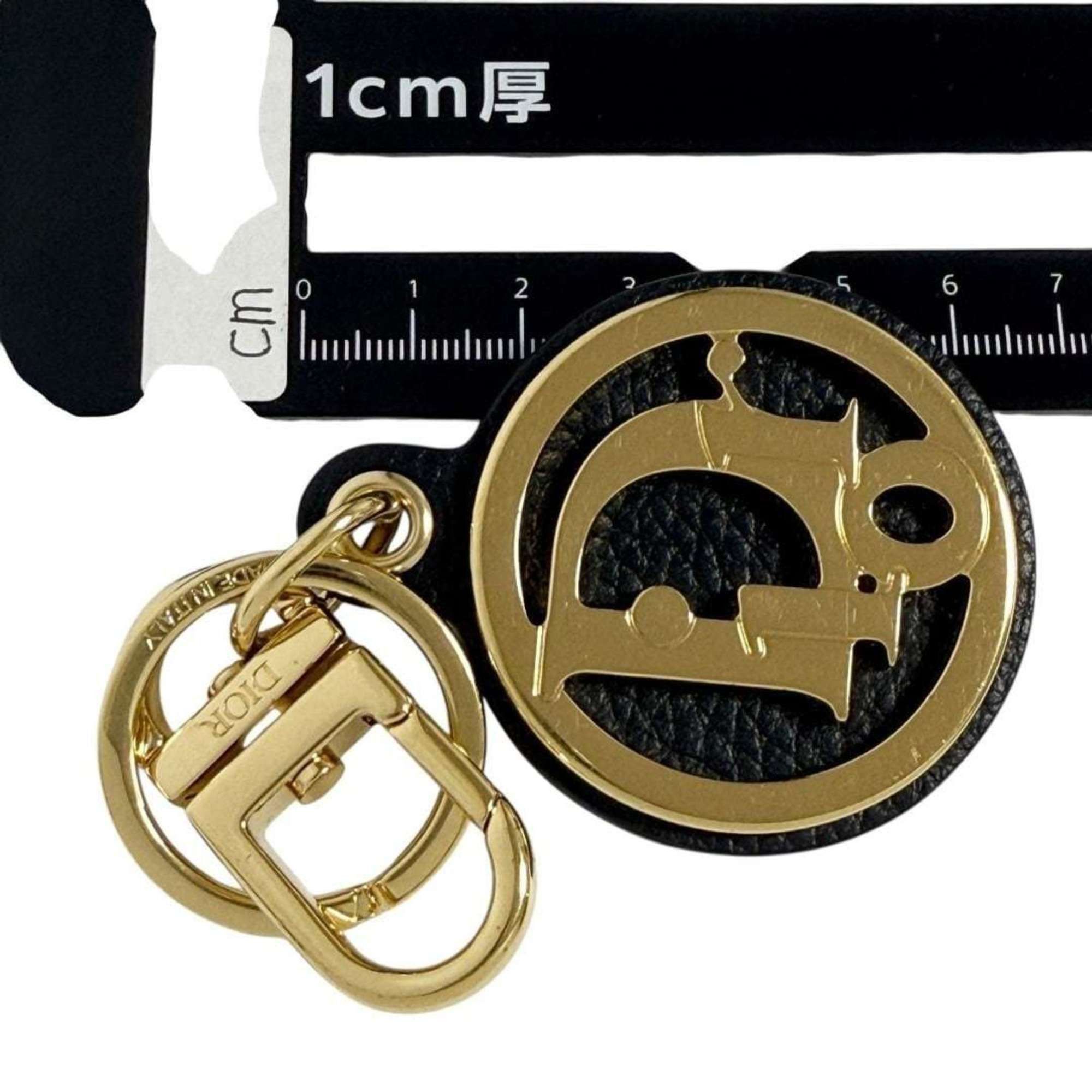 Dior Christian Dior Dior Men's Oblique Black and Gold Leather Keychain/Key Ring Size ONE SIZE - 10 Thumbnail