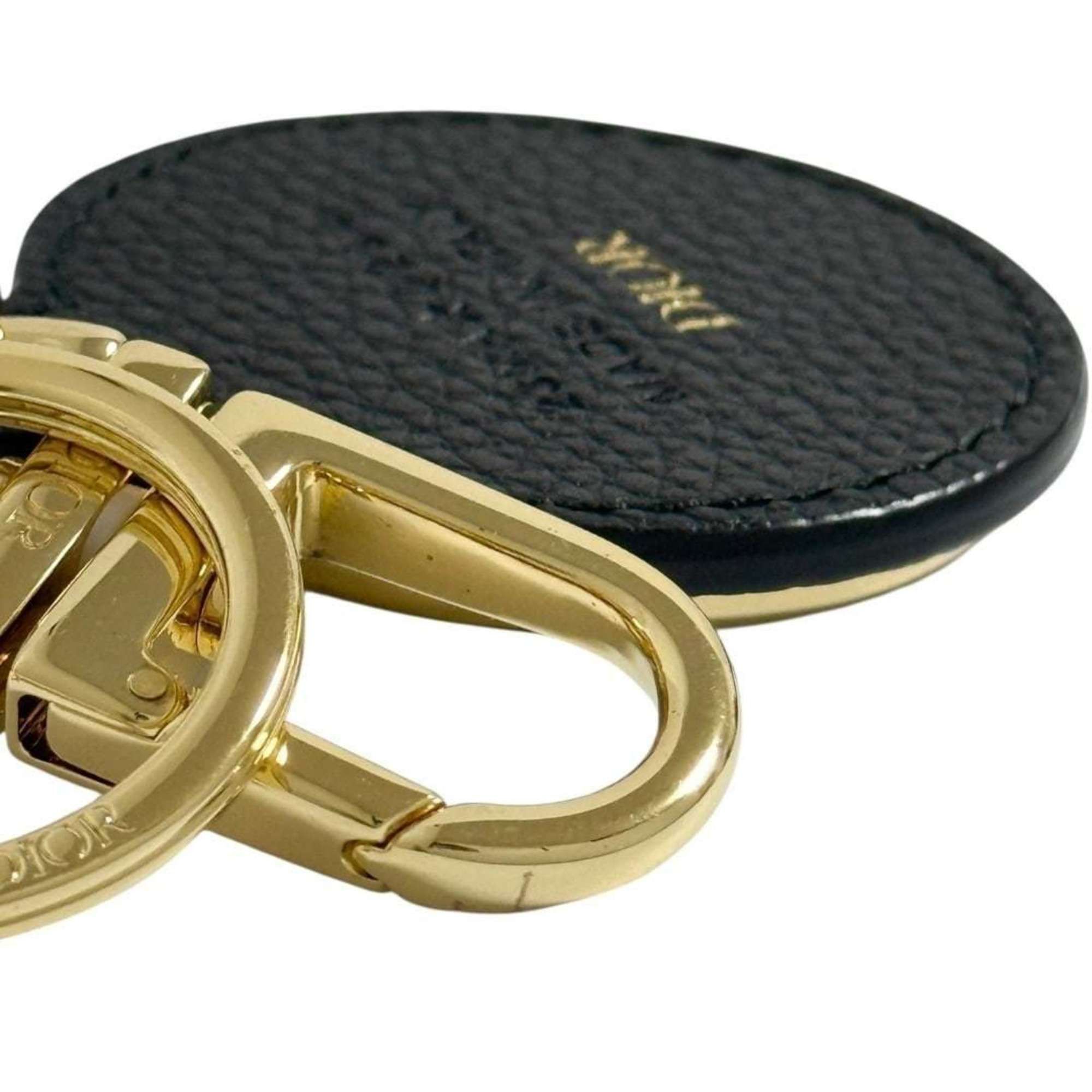 Dior Christian Dior Dior Men's Oblique Black and Gold Leather Keychain/Key Ring Size ONE SIZE - 6 Thumbnail