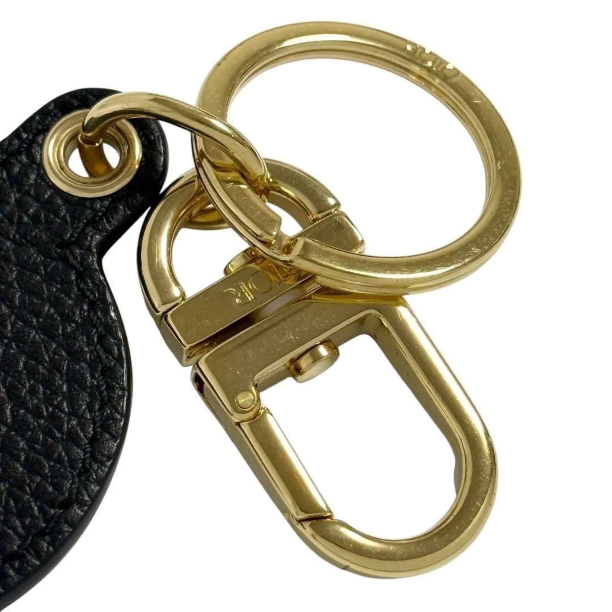 Dior Christian Dior Dior Men's Oblique Black and Gold Leather Keychain/Key Ring Size ONE SIZE - 4 Thumbnail