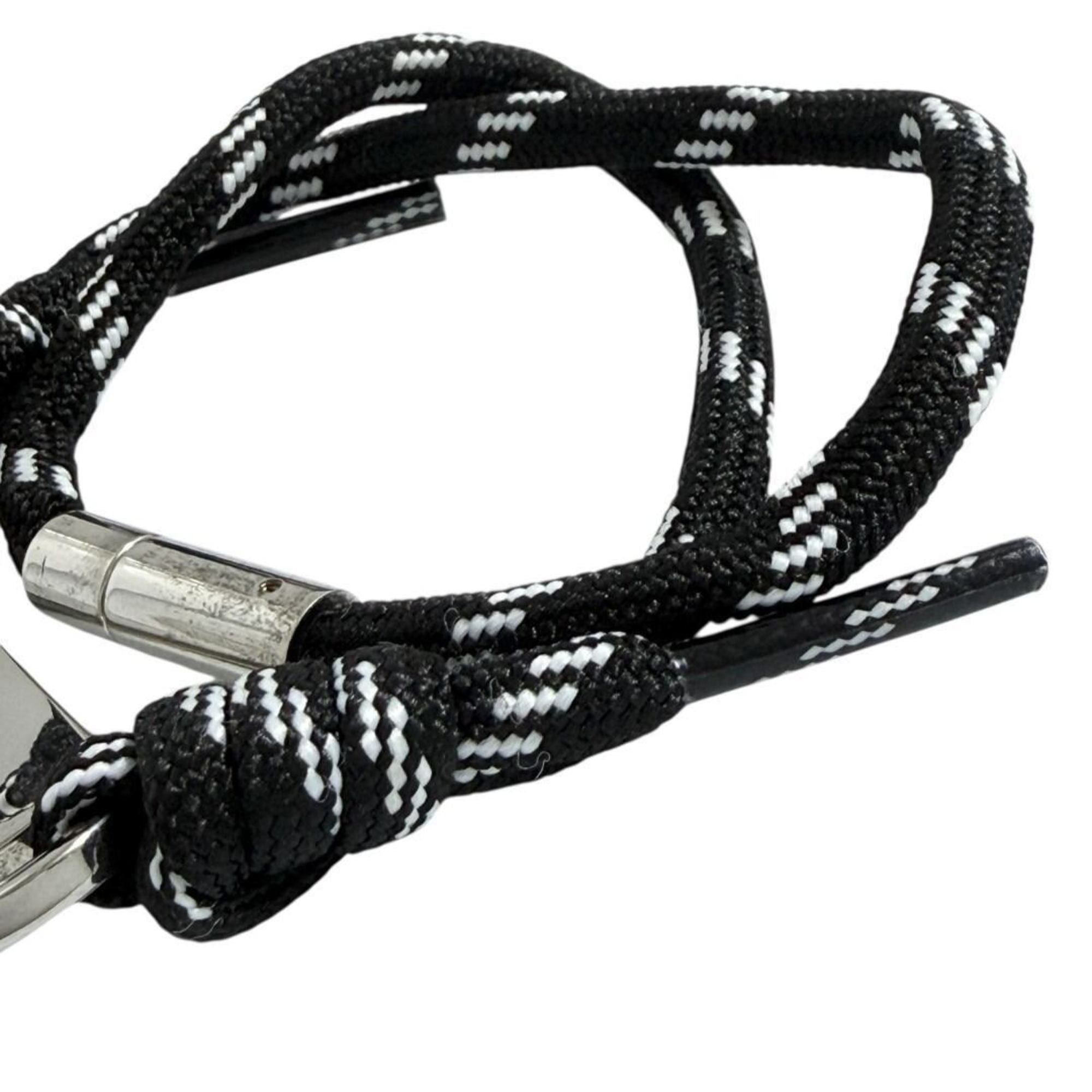 Balenciaga Balenciaga Men's Cord Bracelet with Plate, Double Wrap, Adjustable Size Size ONE SIZE - 4 Thumbnail