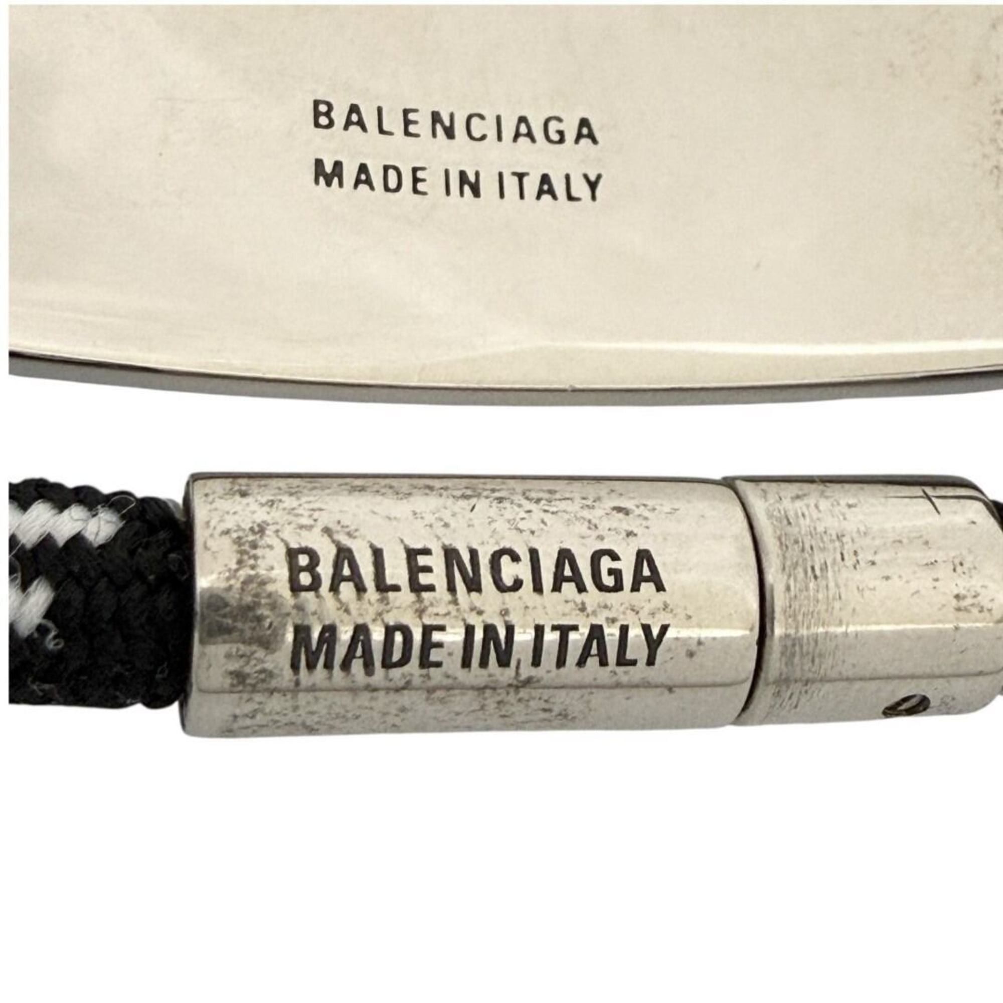 Balenciaga Balenciaga Men's Cord Bracelet with Plate, Double Wrap, Adjustable Size Size ONE SIZE - 7 Thumbnail