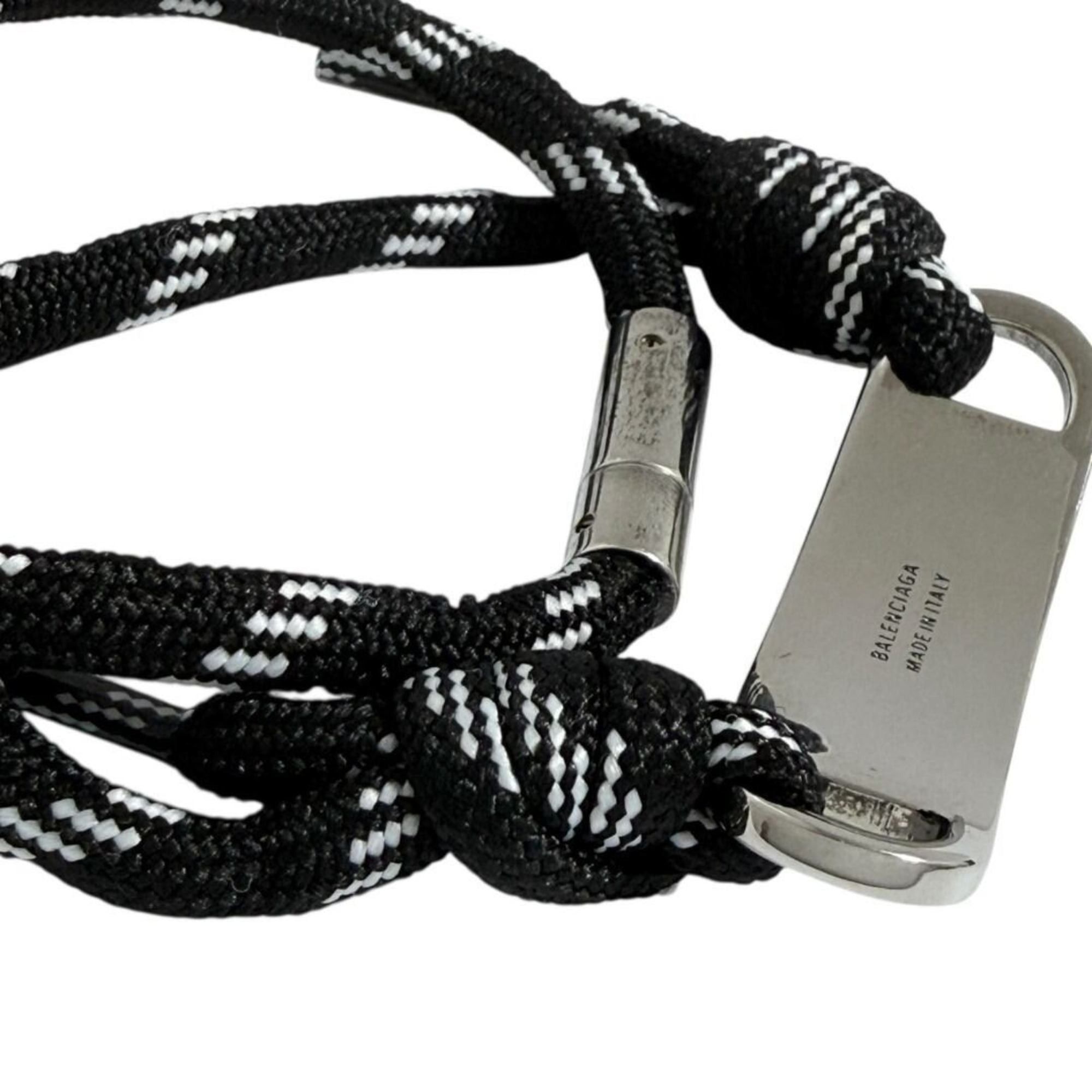 Balenciaga Balenciaga Men's Cord Bracelet with Plate, Double Wrap, Adjustable Size Size ONE SIZE - 3 Thumbnail