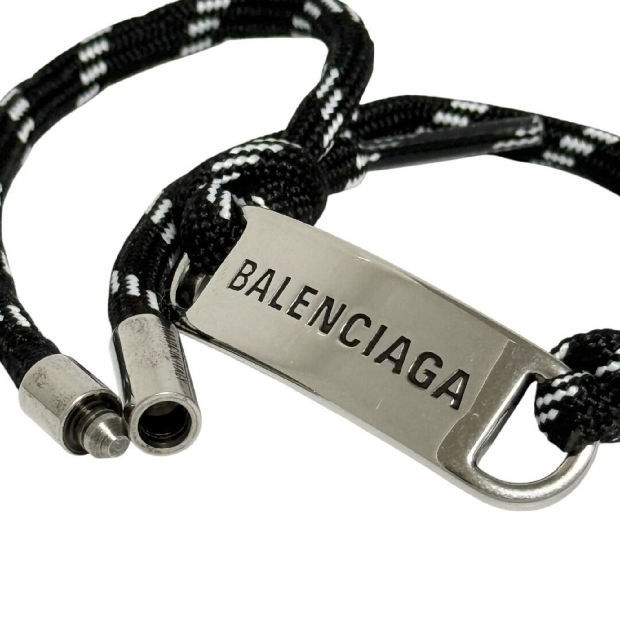 Balenciaga Balenciaga Men's Cord Bracelet with Plate, Double Wrap, Adjustable Size Size ONE SIZE - 6 Thumbnail