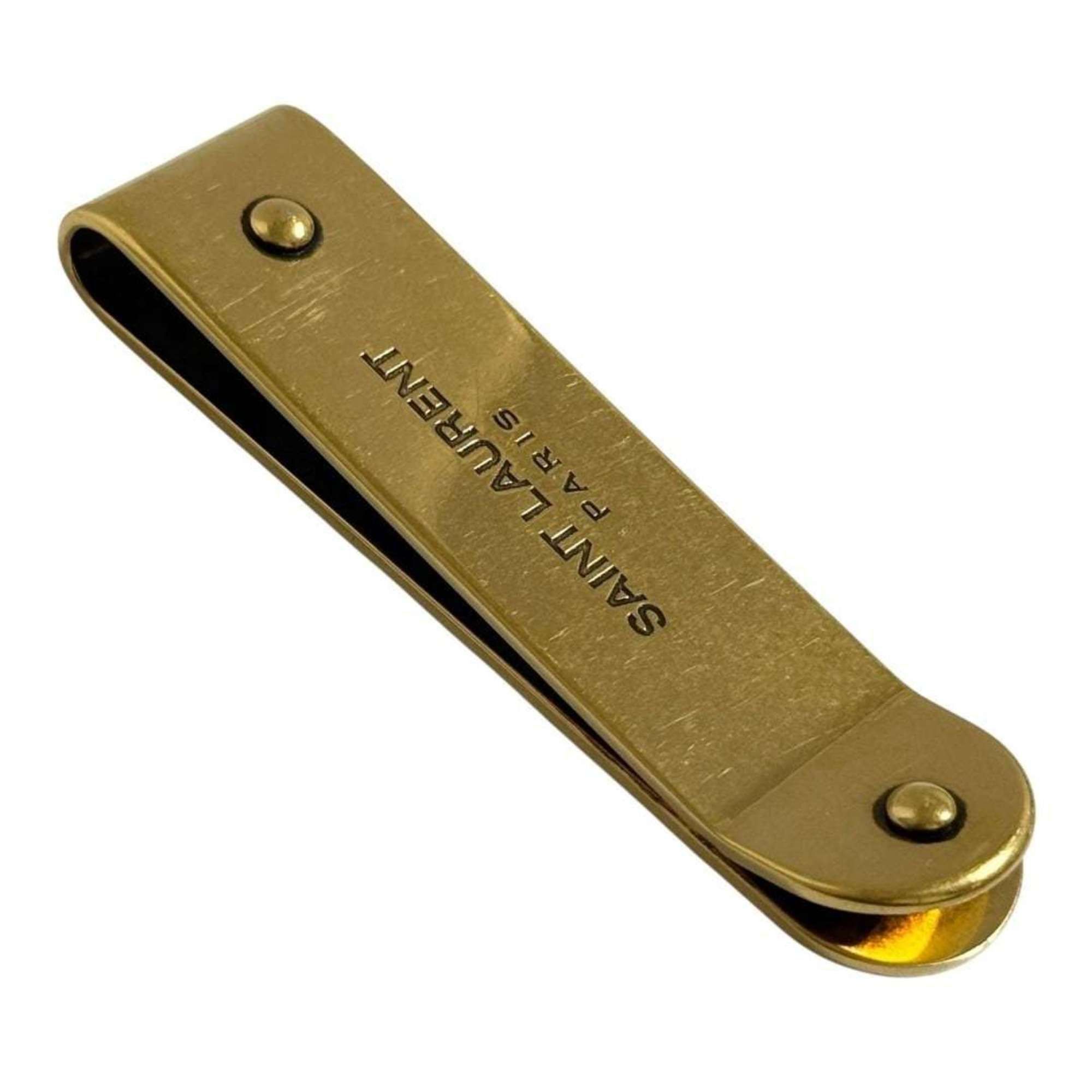 Saint Laurent Paris Saint Laurent Paris Men's Money Clip, ID, Bill Gold Size ONE SIZE - 2 Thumbnail