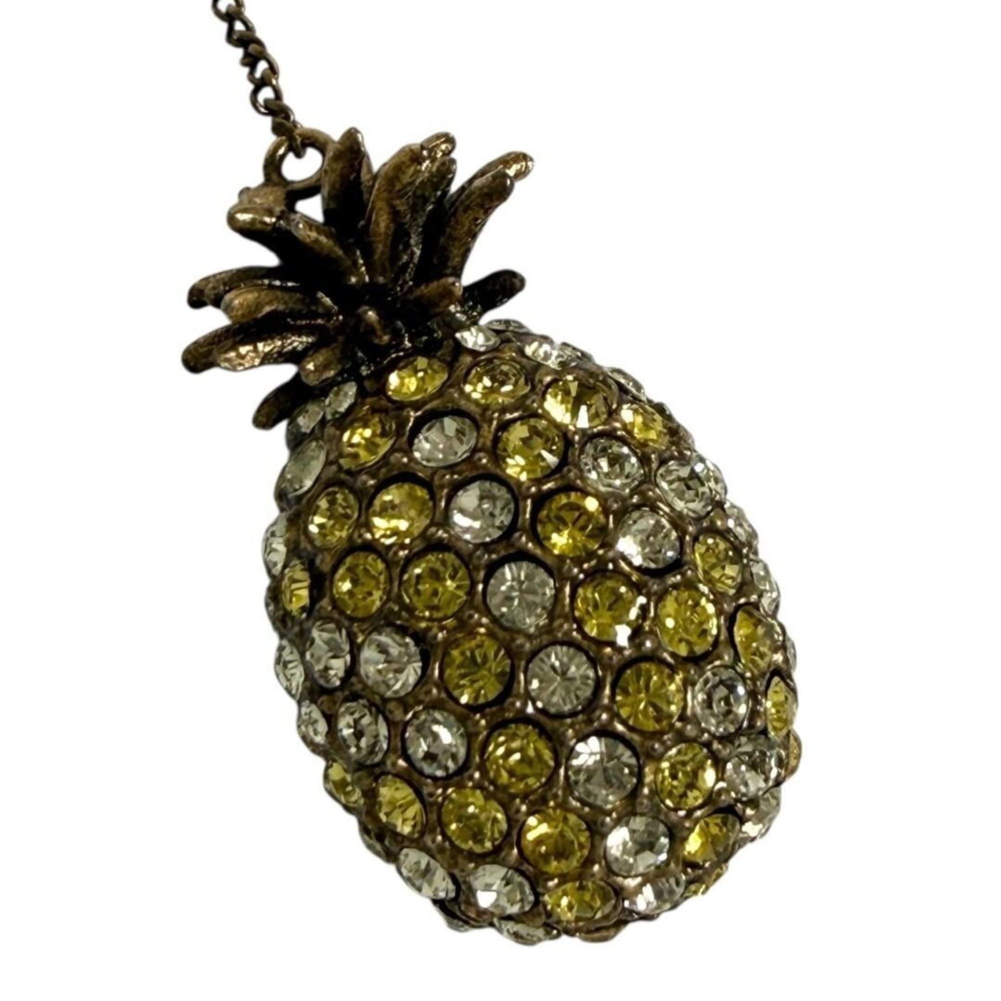 Gucci Gucci Women's Single Pineapple Earring with Threader Chain Size ONE SIZE - 2 Thumbnail