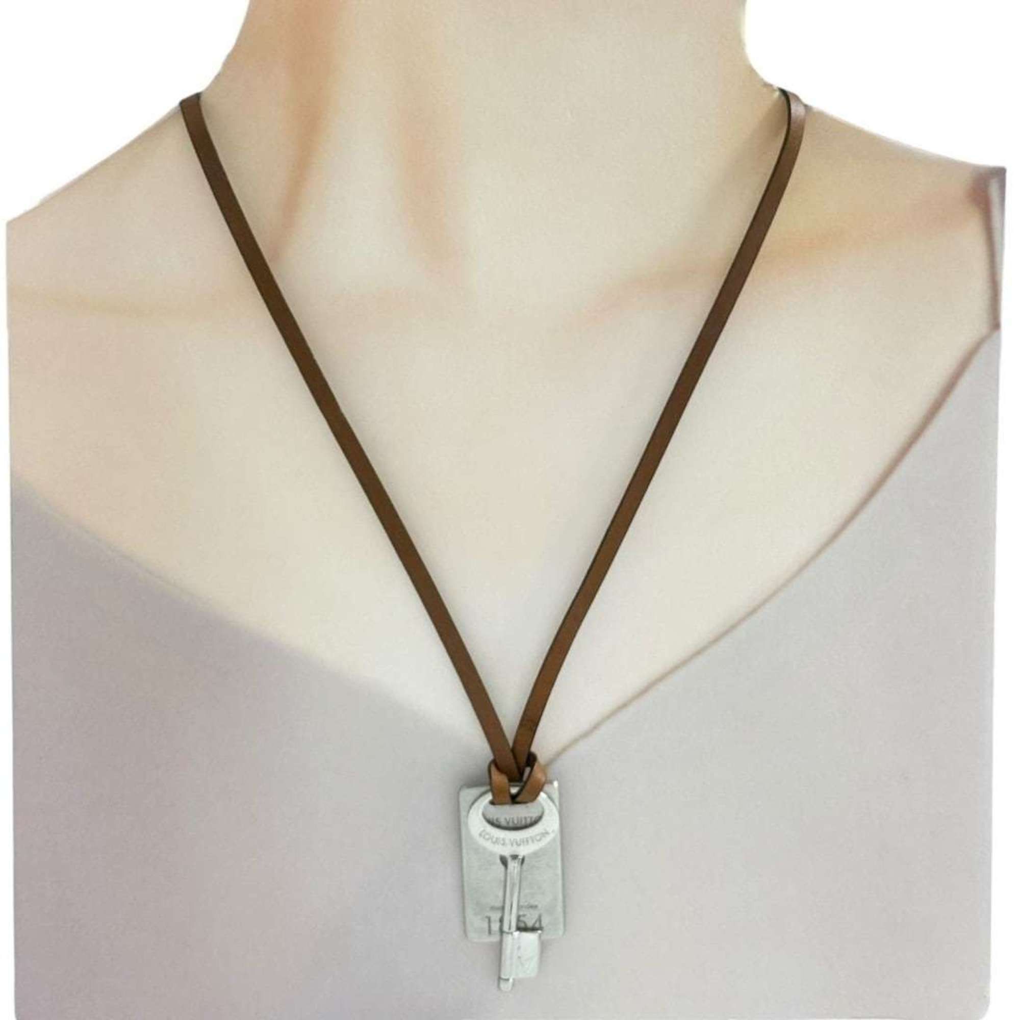 Louis Vuitton Louis Vuitton Men's Travel Key Pendant Necklace with Leather Cord Size ONE SIZE - 10 Thumbnail