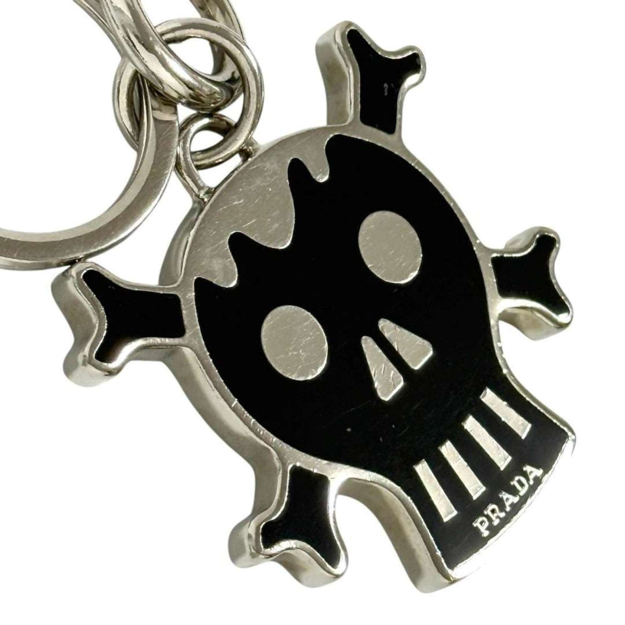 Prada Prada Men's Skull Keychain Key Ring in Black and Silver Size ONE SIZE - 4 Thumbnail
