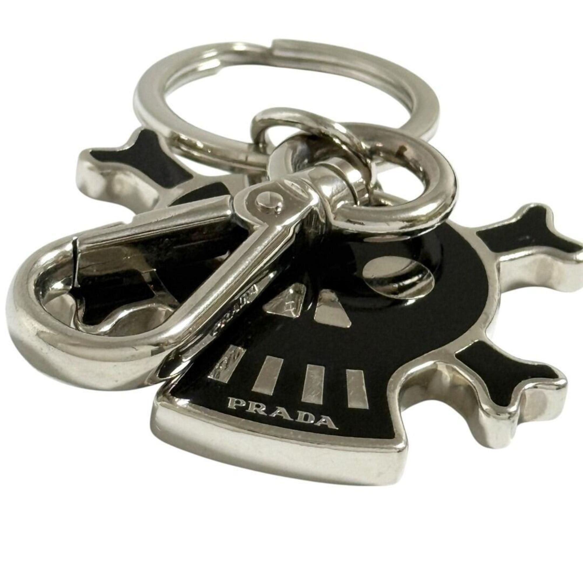 Prada Prada Men's Skull Keychain Key Ring in Black and Silver Size ONE SIZE - 8 Thumbnail