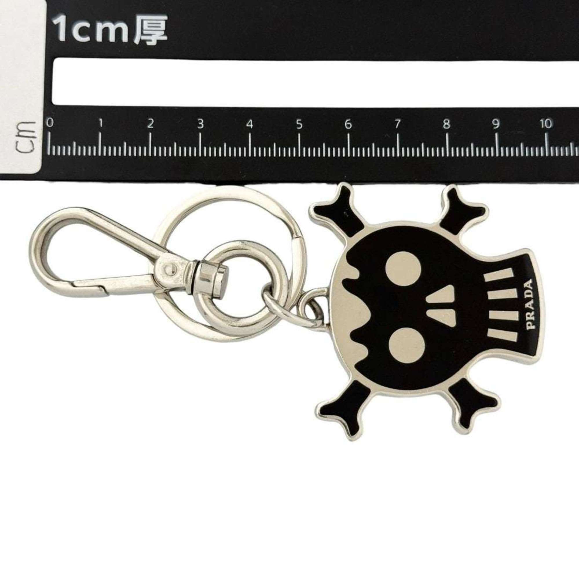 Prada Prada Men's Skull Keychain Key Ring in Black and Silver Size ONE SIZE - 10 Thumbnail