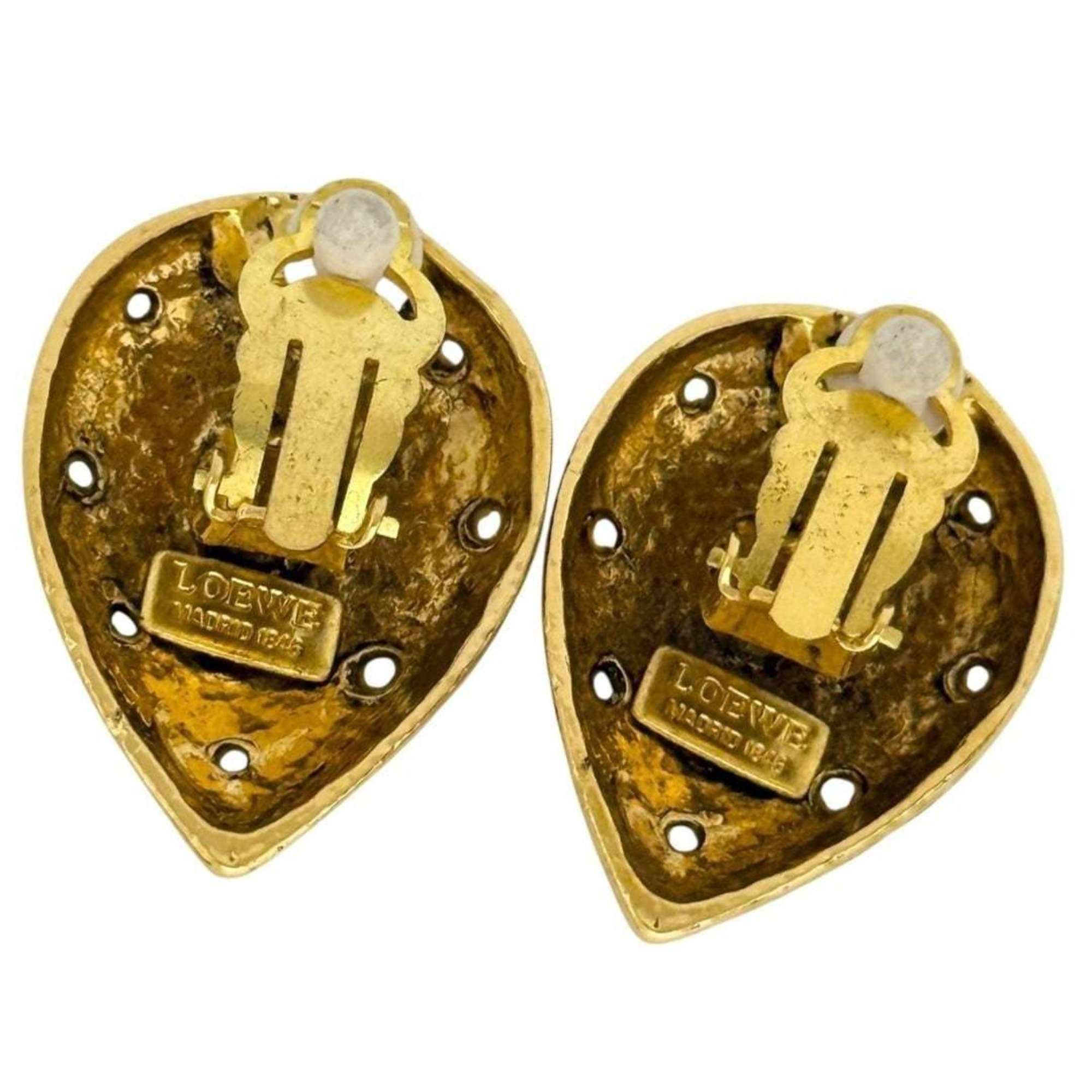Loewe Loewe Women's Anagram Clip Earrings in Gold Size ONE SIZE - 2 Thumbnail