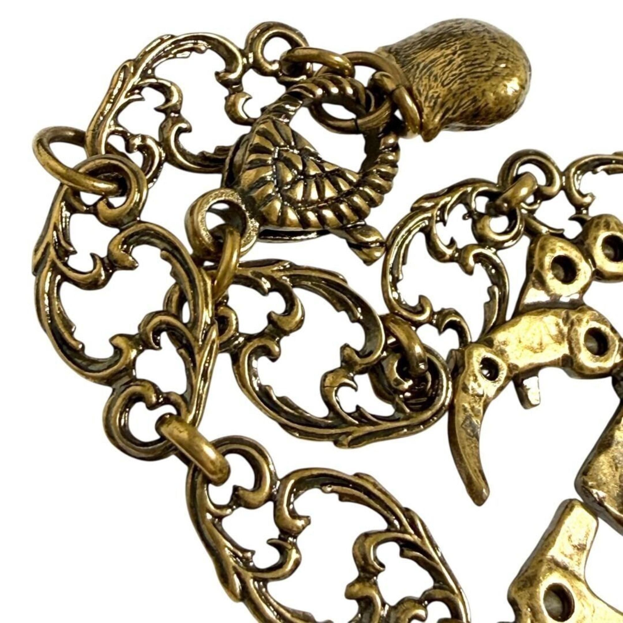 Gucci Gucci Women's Double G Beaded Bracelet in Antique Gold Size ONE SIZE - 4 Thumbnail
