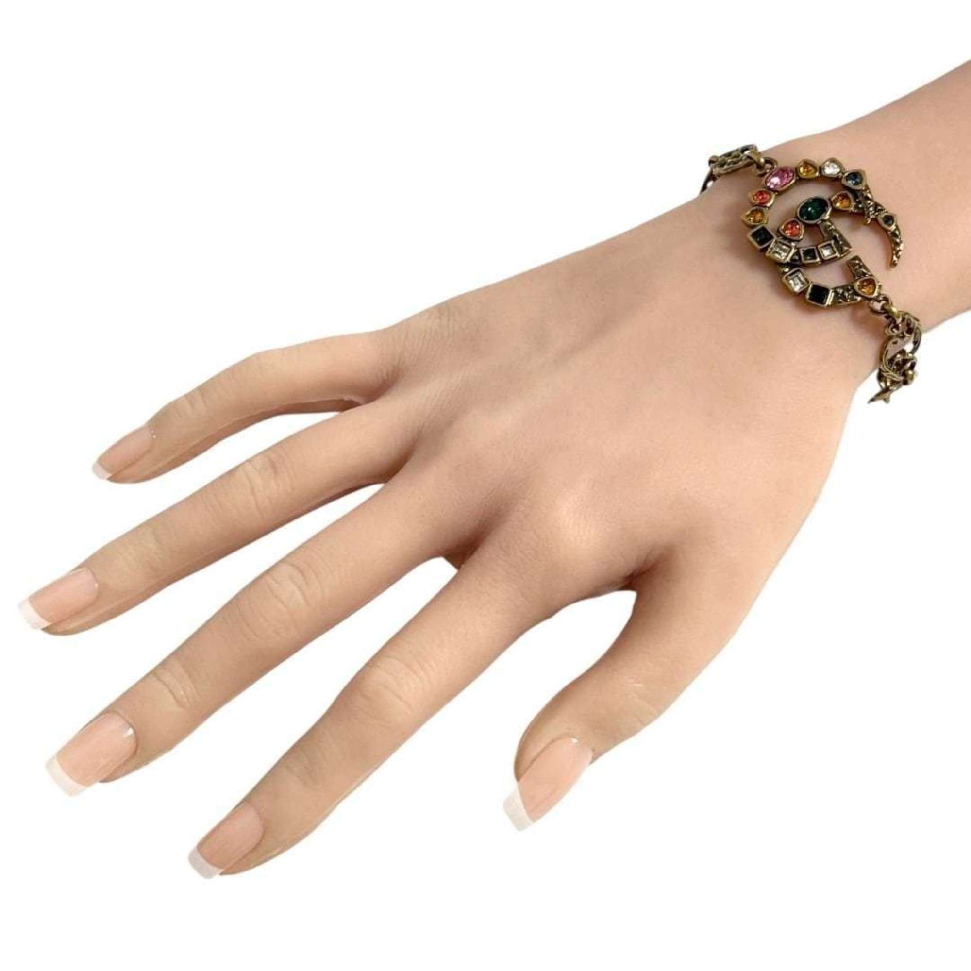 Gucci Gucci Women's Double G Beaded Bracelet in Antique Gold Size ONE SIZE - 9 Thumbnail
