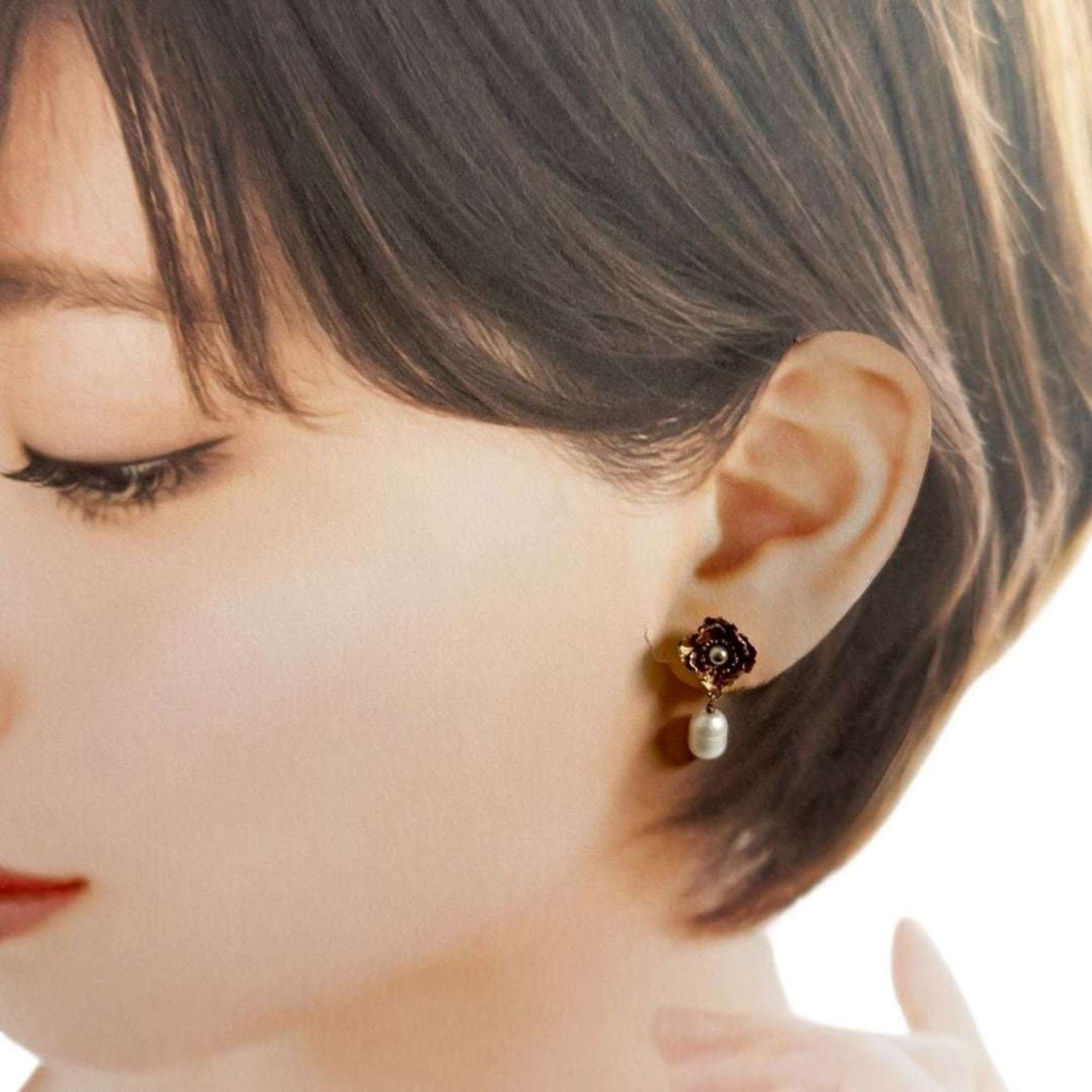 Dior Christian Dior Dior Women's D Millefiori Earrings with Asymmetrical Flowers Size ONE SIZE - 10 Thumbnail