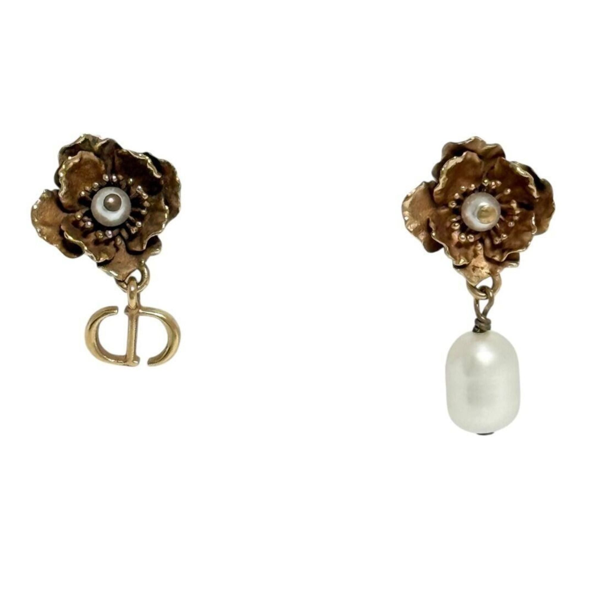 Dior Christian Dior Dior Women's D Millefiori Earrings with Asymmetrical Flowers Size ONE SIZE - 6 Thumbnail