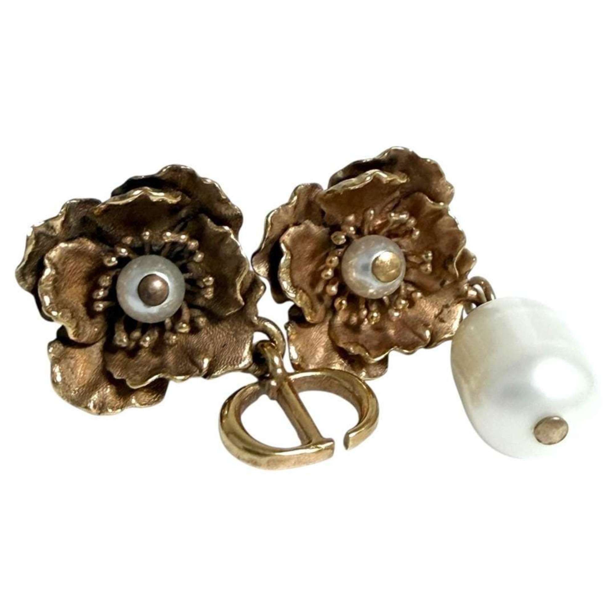 Dior Christian Dior Dior Women's D Millefiori Earrings with Asymmetrical Flowers Size ONE SIZE - 3 Thumbnail