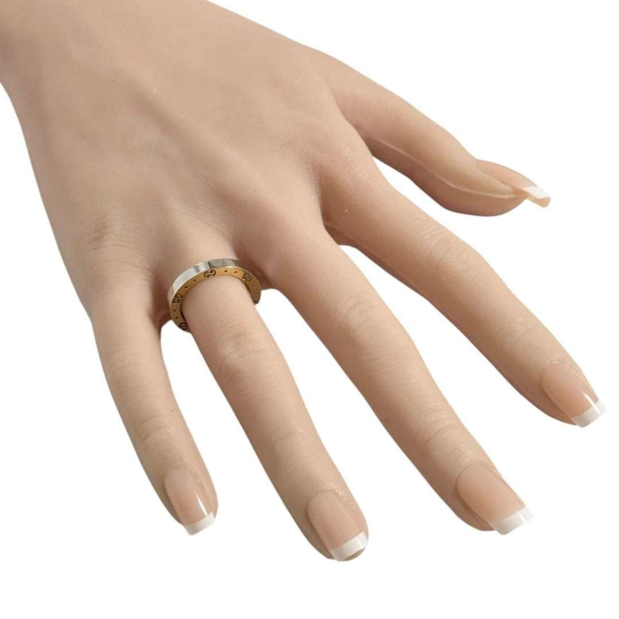 Gucci Gucci Icon Ring for Men and Women, 18K Gold, Two-tone, Size 11 Size ONE SIZE - 10 Thumbnail