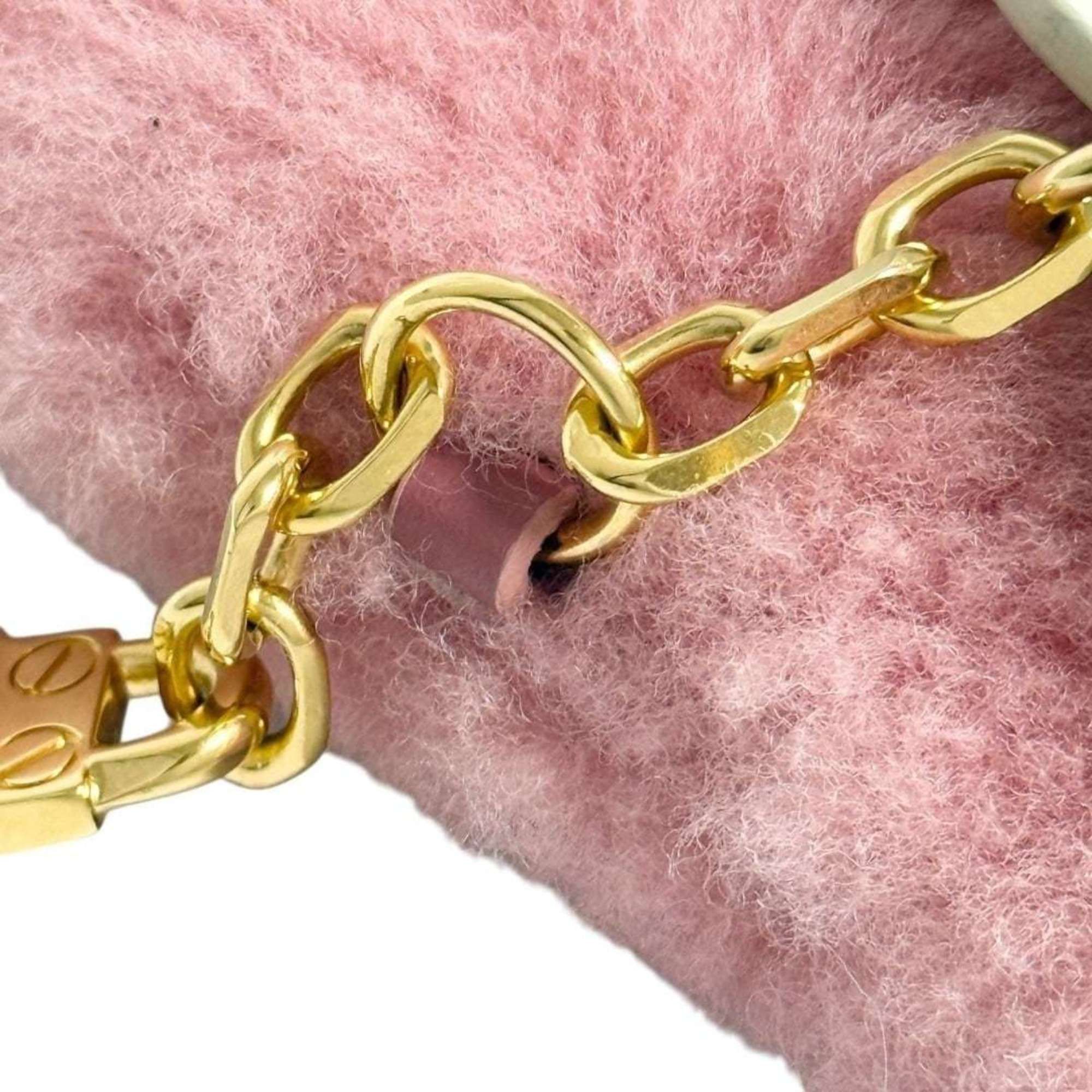 Celine Celine Women's Triomphe Pom-Pom Bag Charm in Pink Size ONE SIZE - 8 Thumbnail