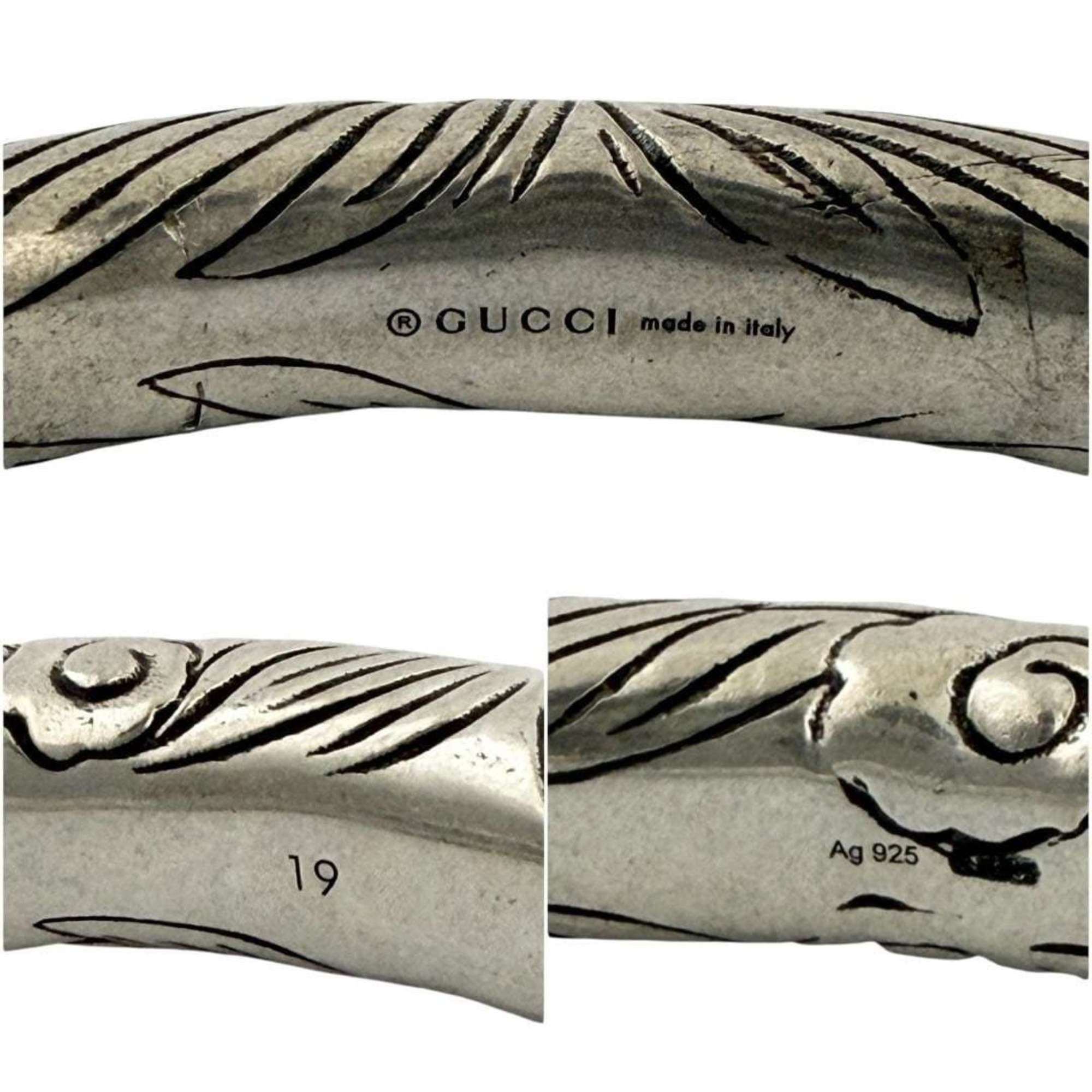 Gucci Gucci Men's Anger Forest Wolf Bangle Bracelet in Silver Size ONE SIZE - 7 Thumbnail