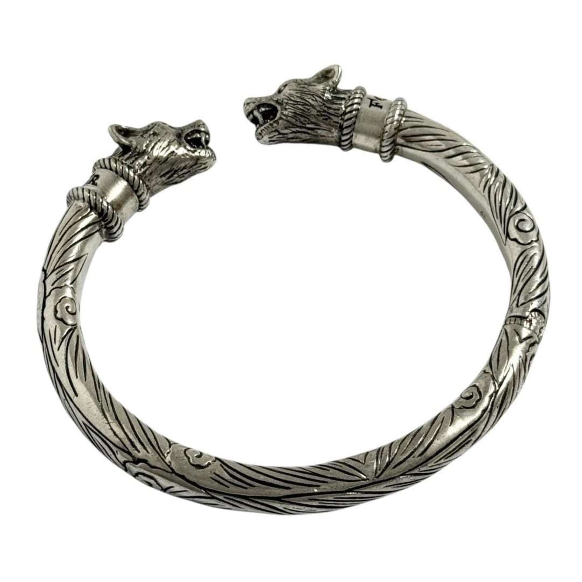Gucci Gucci Men's Anger Forest Wolf Bangle Bracelet in Silver Size ONE SIZE - 2 Thumbnail