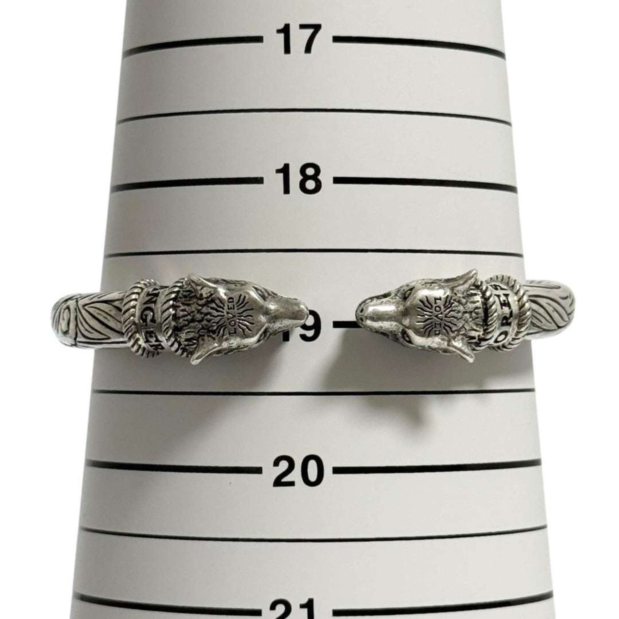 Gucci Gucci Men's Anger Forest Wolf Bangle Bracelet in Silver Size ONE SIZE - 9 Thumbnail