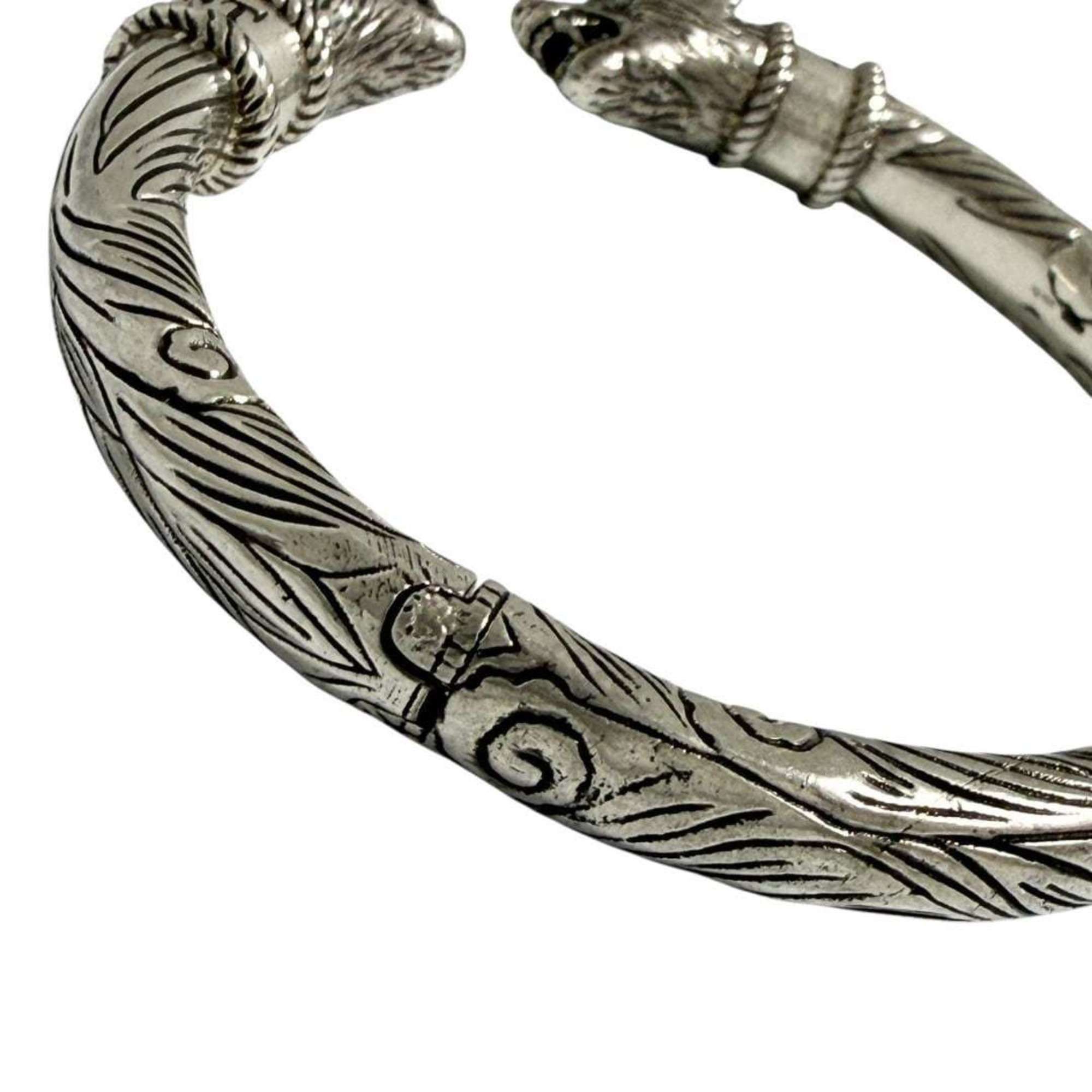 Gucci Gucci Men's Anger Forest Wolf Bangle Bracelet in Silver Size ONE SIZE - 5 Thumbnail