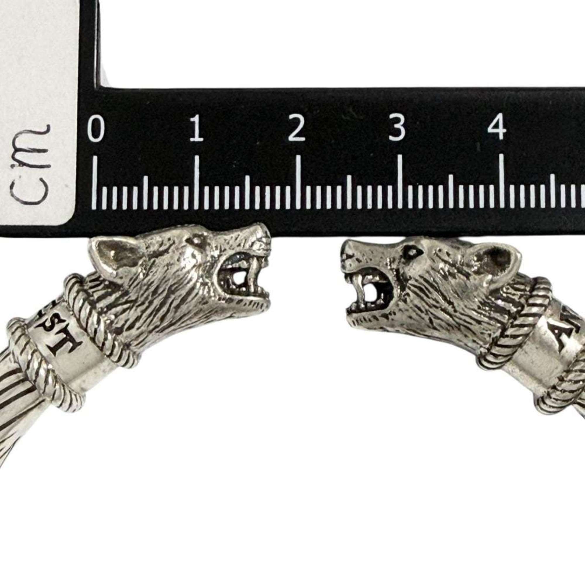 Gucci Gucci Men's Anger Forest Wolf Bangle Bracelet in Silver Size ONE SIZE - 8 Thumbnail