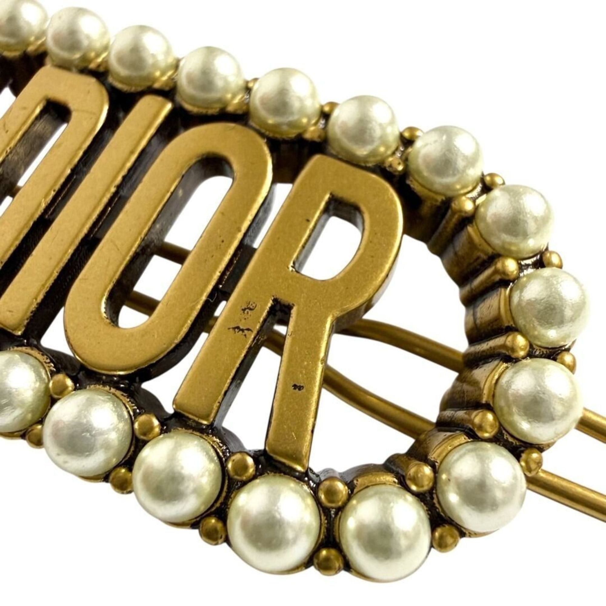 Dior Christian Dior Dior Women's Barrette Hair Clip Hairpin with Faux Pearls Size ONE SIZE - 6 Thumbnail