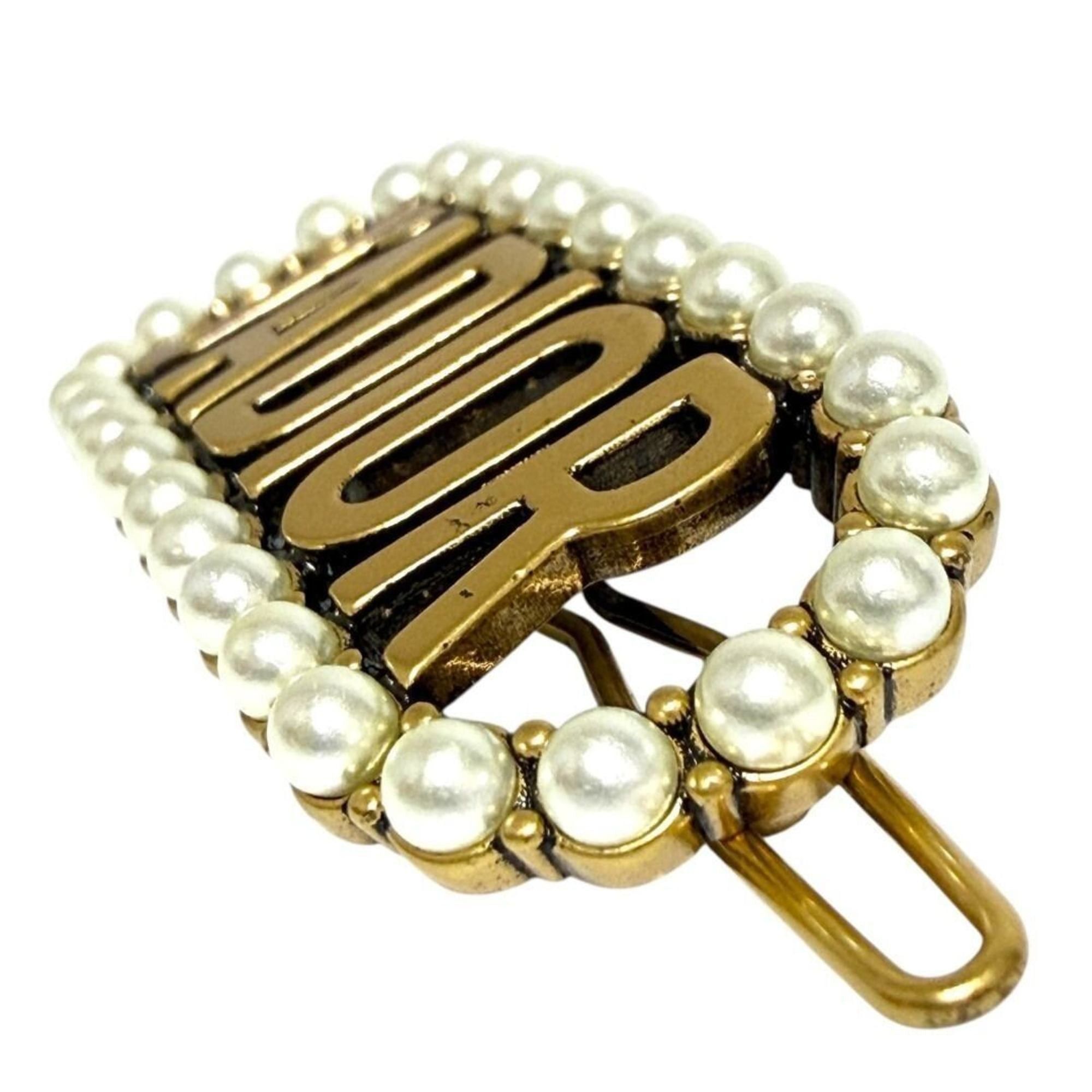 Dior Christian Dior Dior Women's Barrette Hair Clip Hairpin with Faux Pearls Size ONE SIZE - 5 Thumbnail