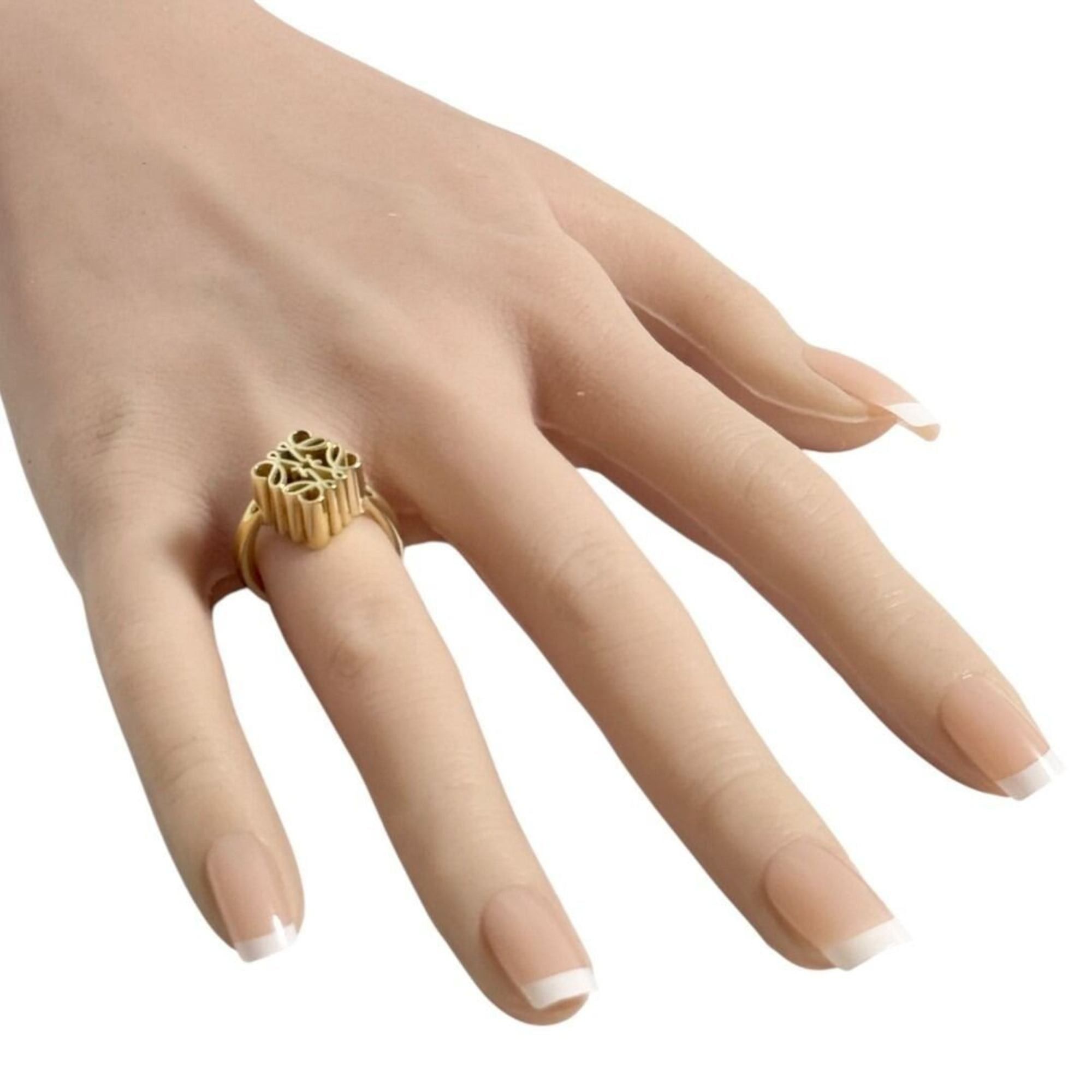 Loewe Loewe Women's Single Anagram Ring, Size 9, 24K Silver Size ONE SIZE - 9 Thumbnail
