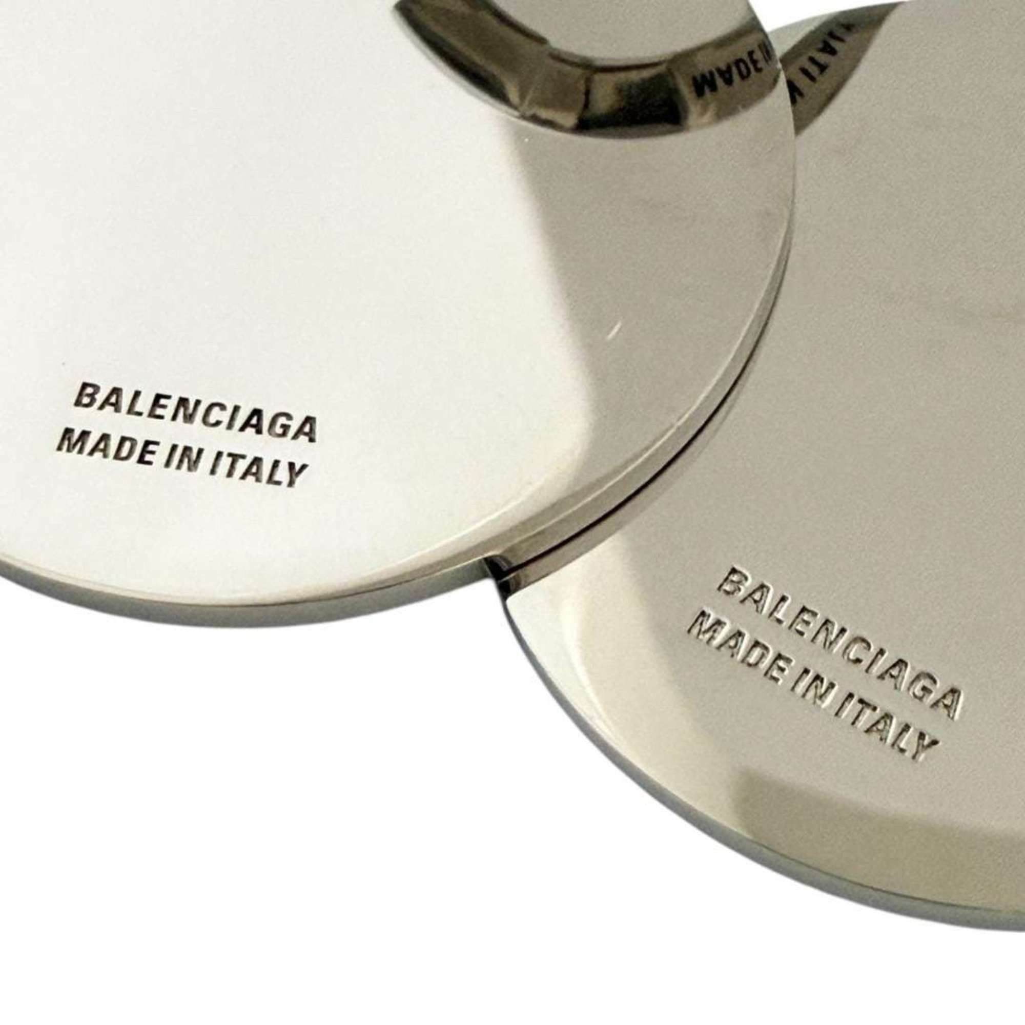 Balenciaga Balenciaga Women's City Paris Hoop Drop Earrings in Silver Size ONE SIZE - 7 Thumbnail