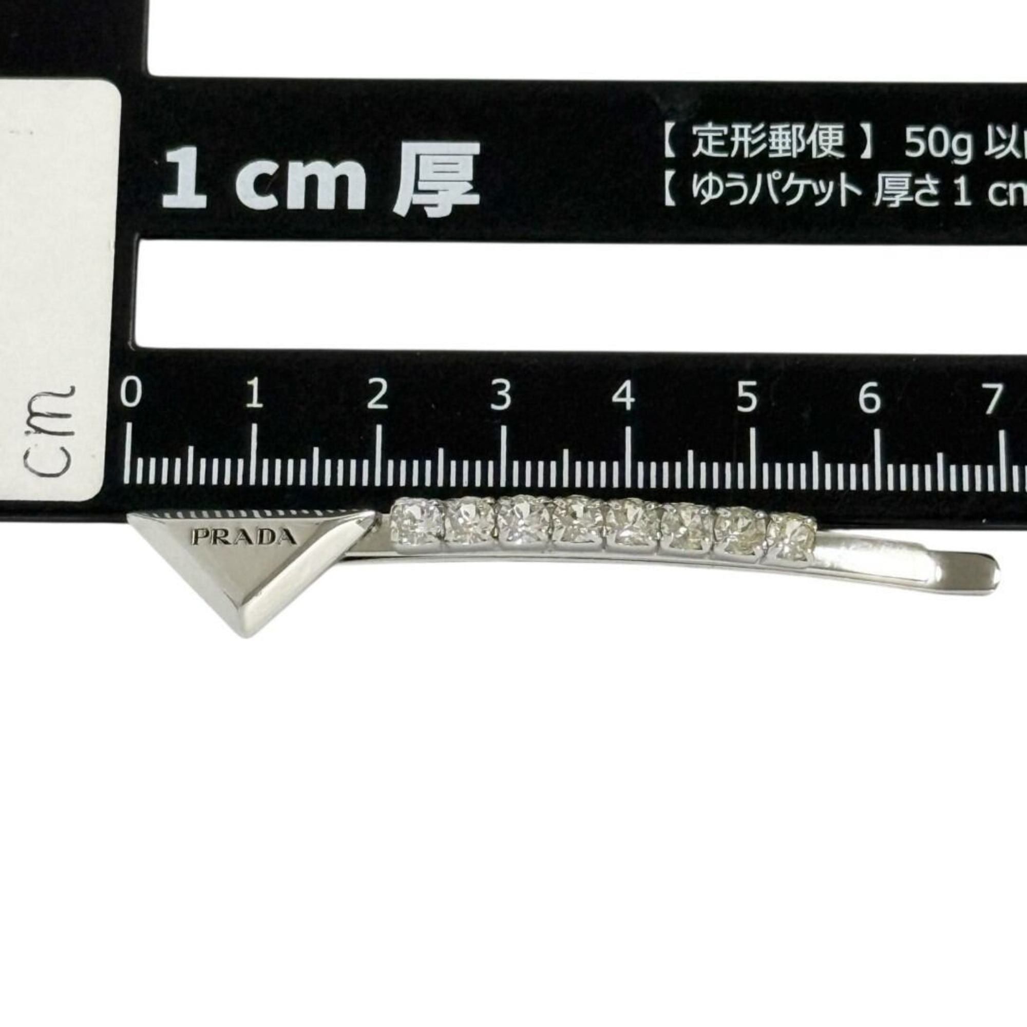 Prada Prada Women's Hairpin Hair Clip Barrette with Beads, Silver, 1 Piece Only Size ONE SIZE - 9 Thumbnail