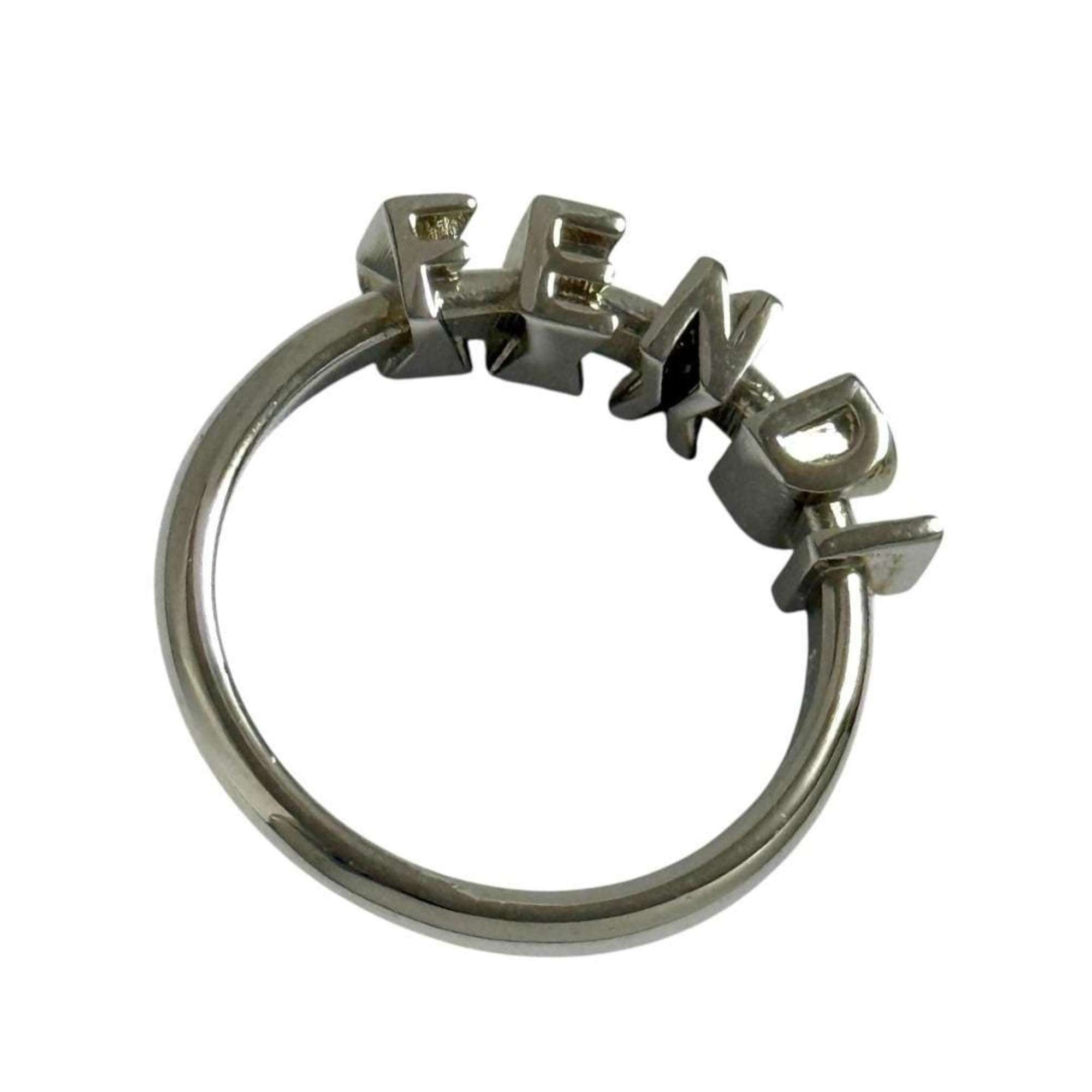 Fendi Fendi Men's Logo Ring, Size 19, Small, Silver Size ONE SIZE - 5 Thumbnail