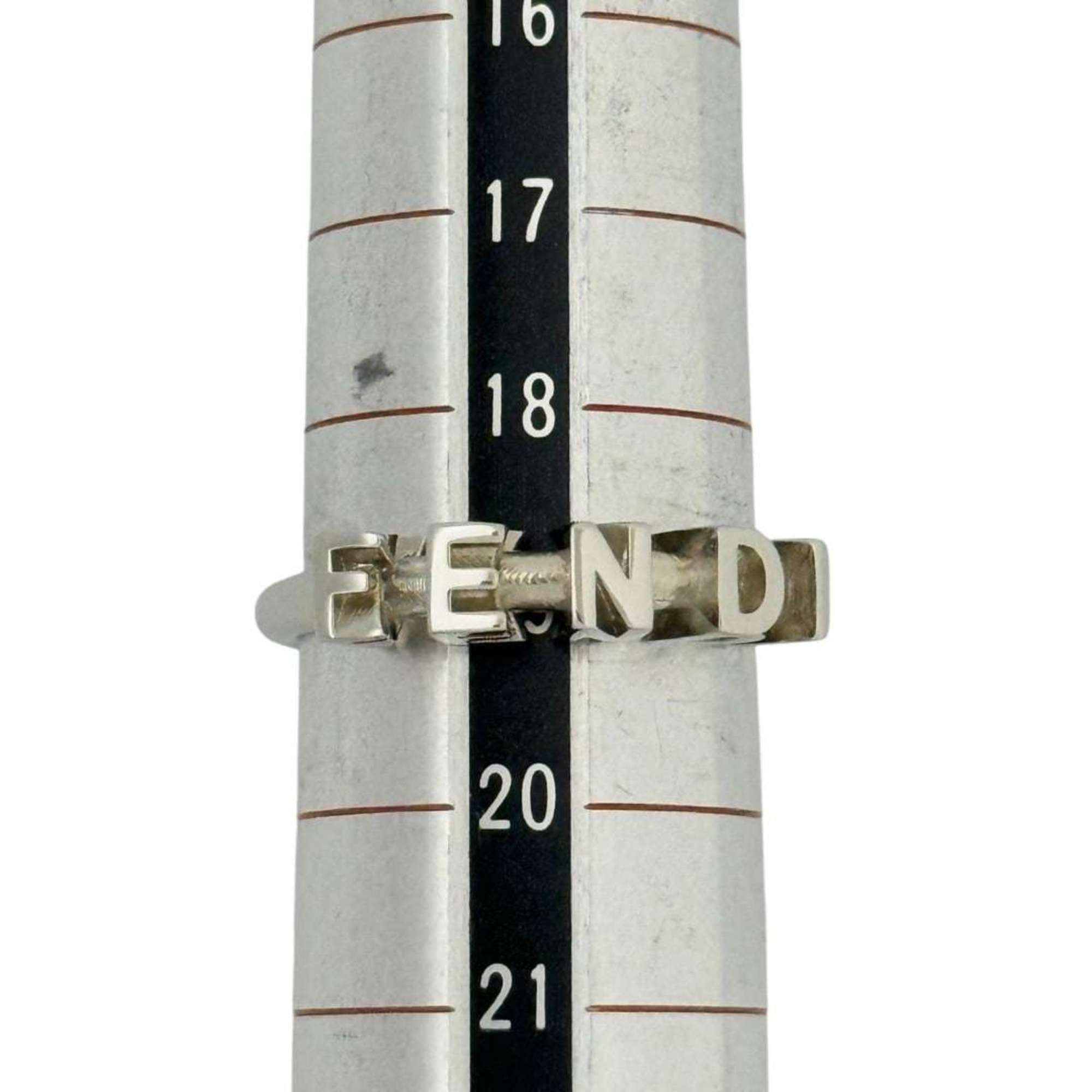 Fendi Fendi Men's Logo Ring, Size 19, Small, Silver Size ONE SIZE - 9 Thumbnail